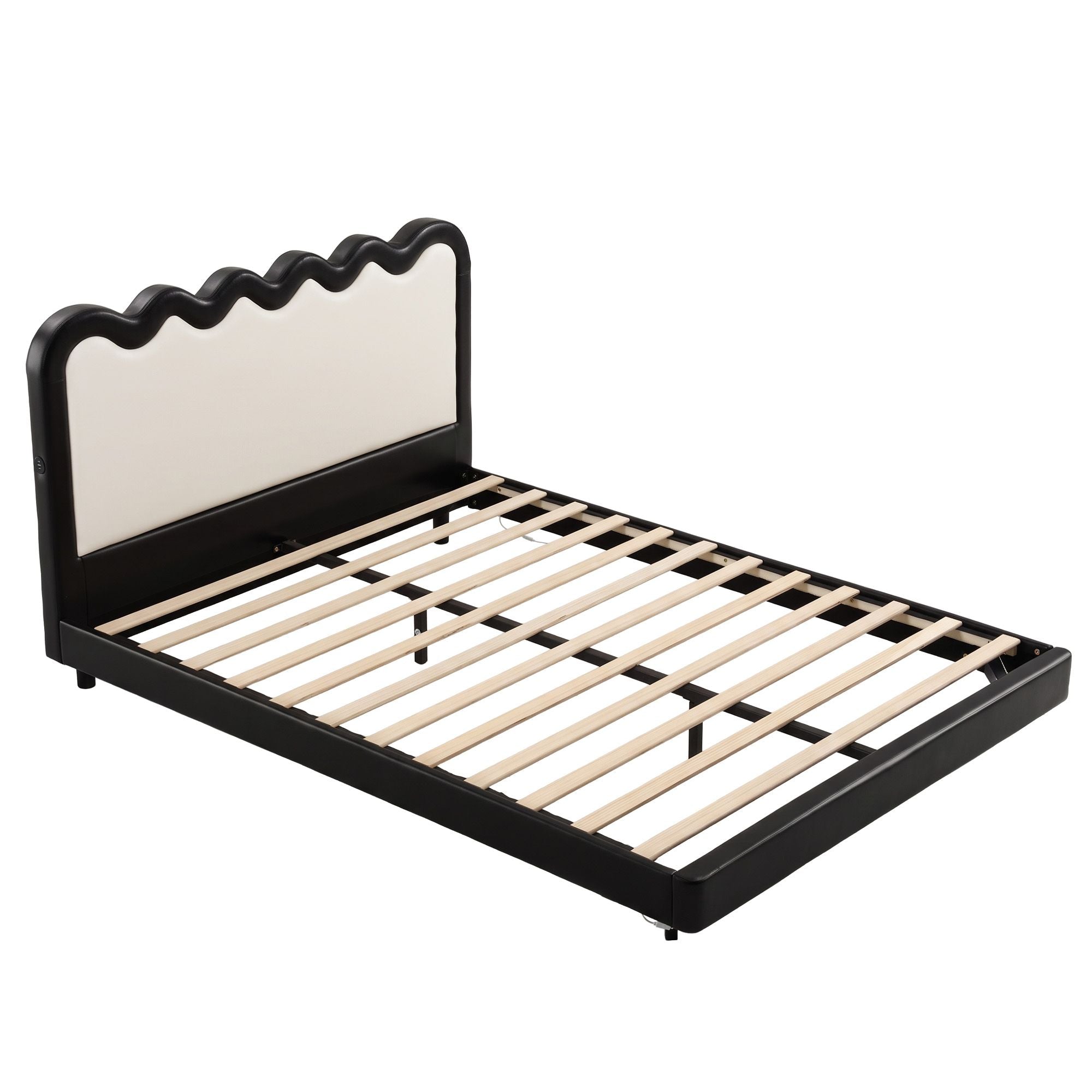 Artiss Double Bed Frame, Floating Design with RGB LED and USB Charging Bedworld