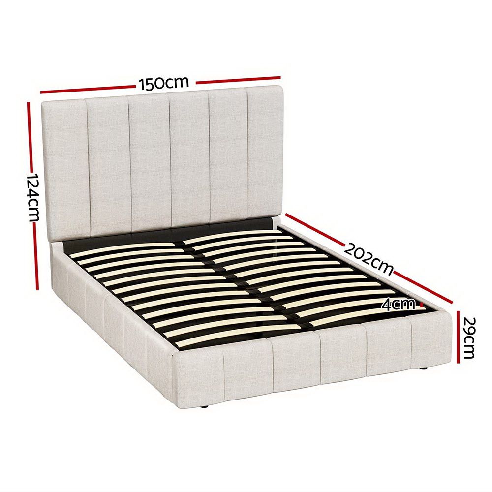 Artiss Bed Frame Double Size Beige TETTE Bedworld