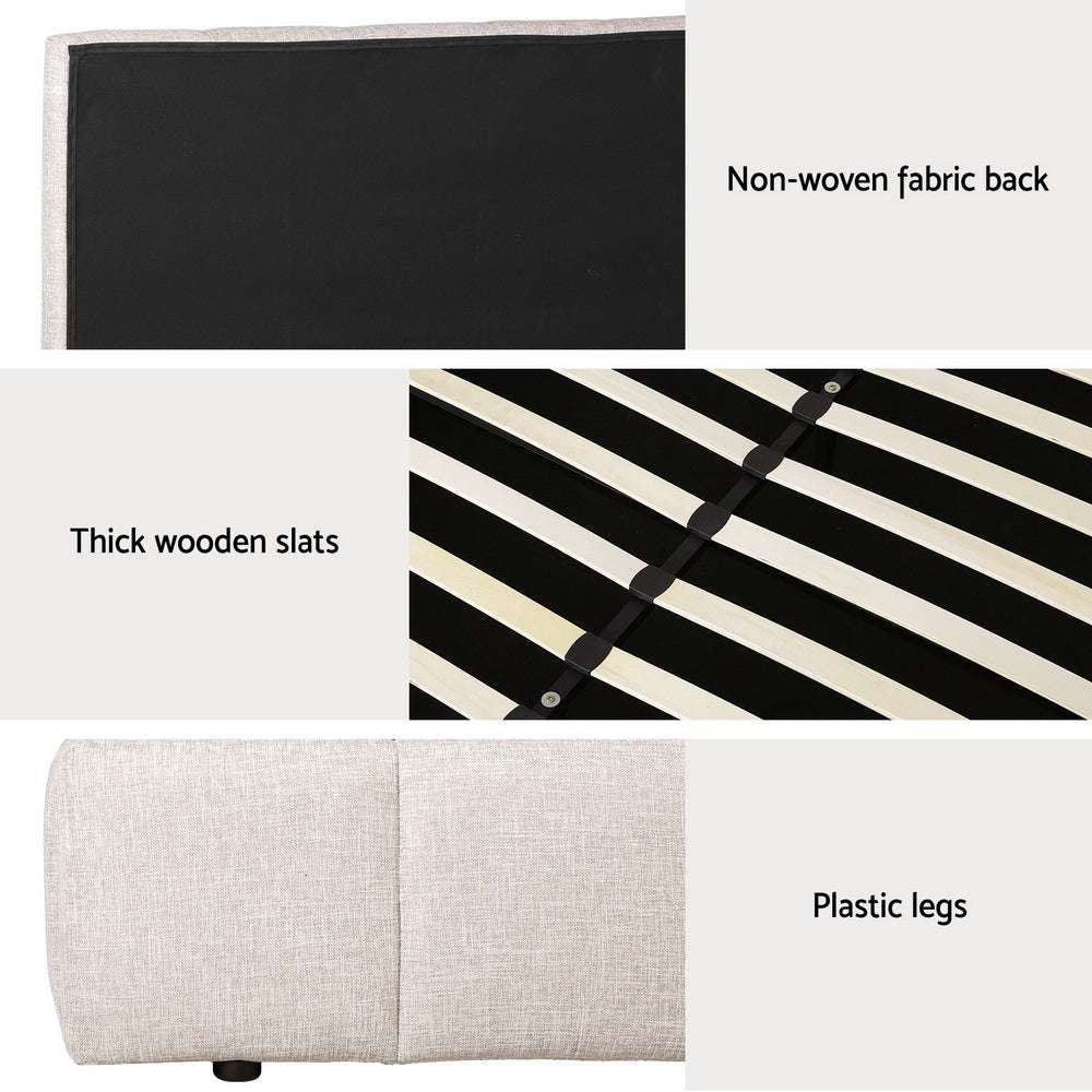 Artiss Bed Frame Queen Size Beige TETTE