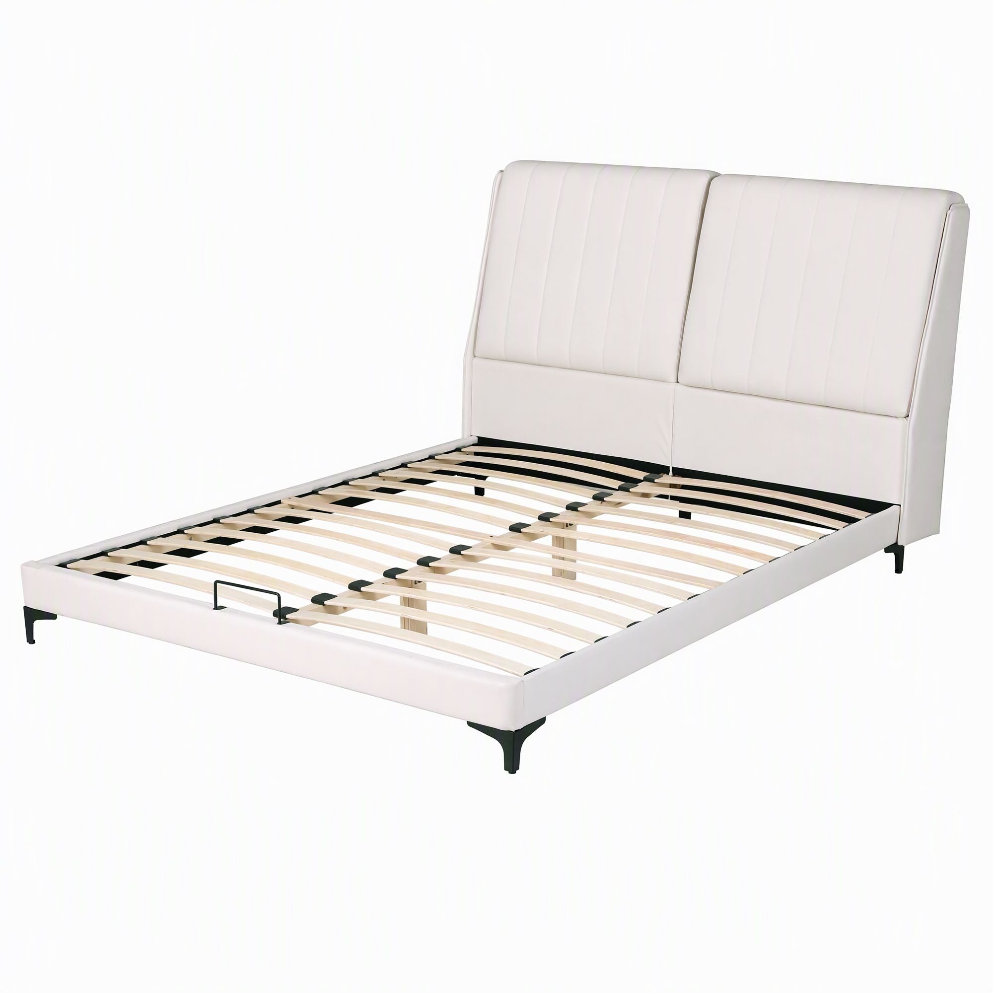 Artiss Queen Size Bed Frame with Adjustable Headboard, PU Leather Bedworld
