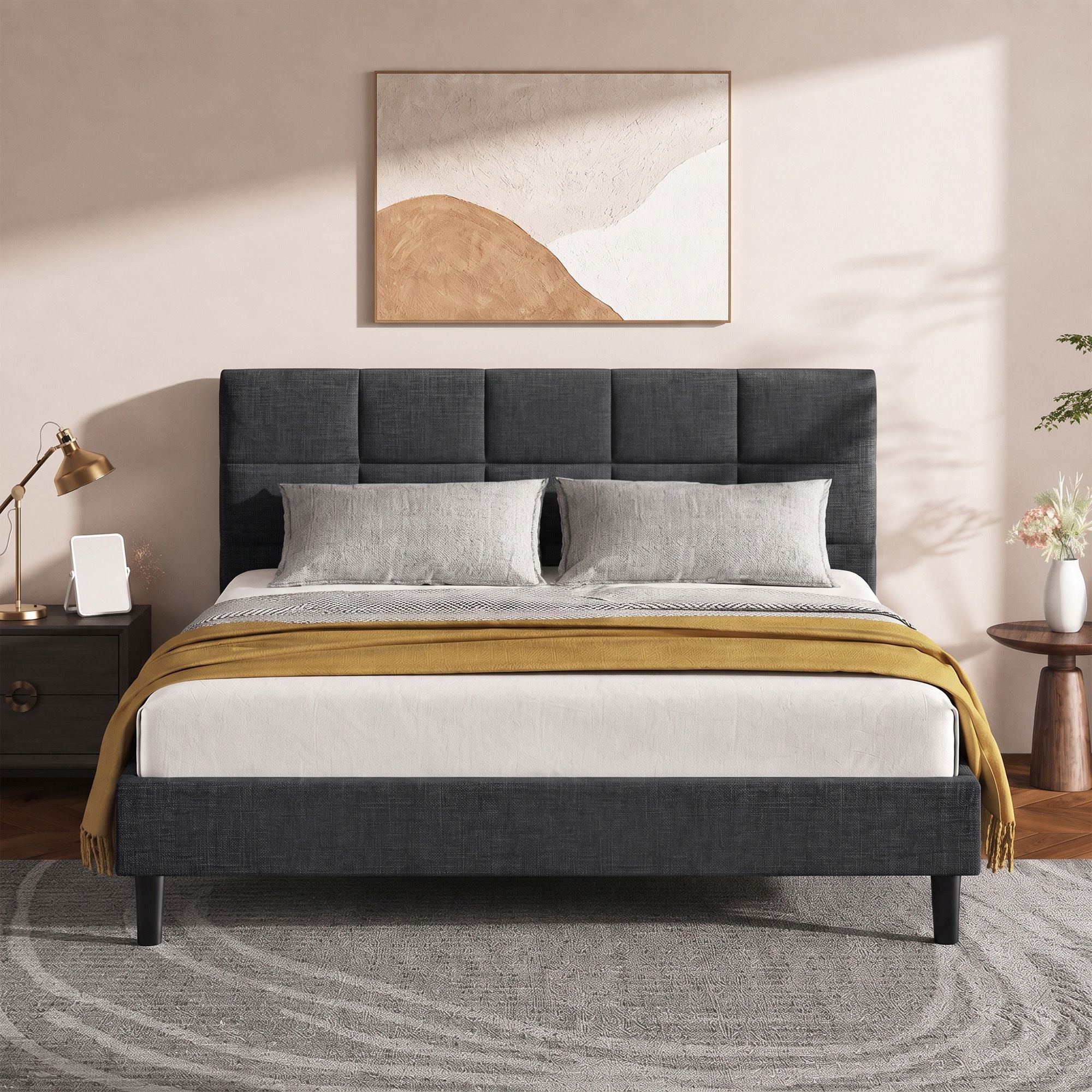 Artiss Bed Frame Double Size Charcoal TINO Bedworld