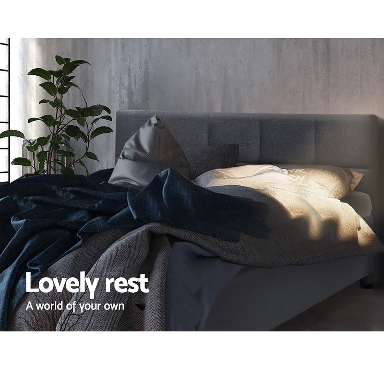 Artiss Bed Frame Double Size Charcoal TINO Bedworld
