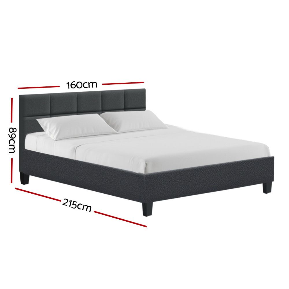 Artiss Bed Frame Queen Size Charcoal TINO Bedworld