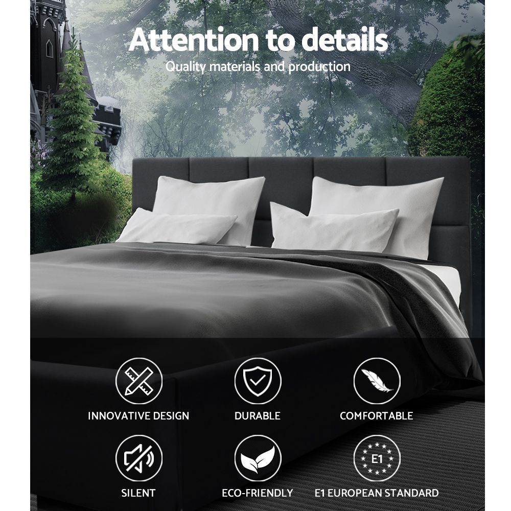 Artiss Bed Frame Queen Size Charcoal TINO Bedworld