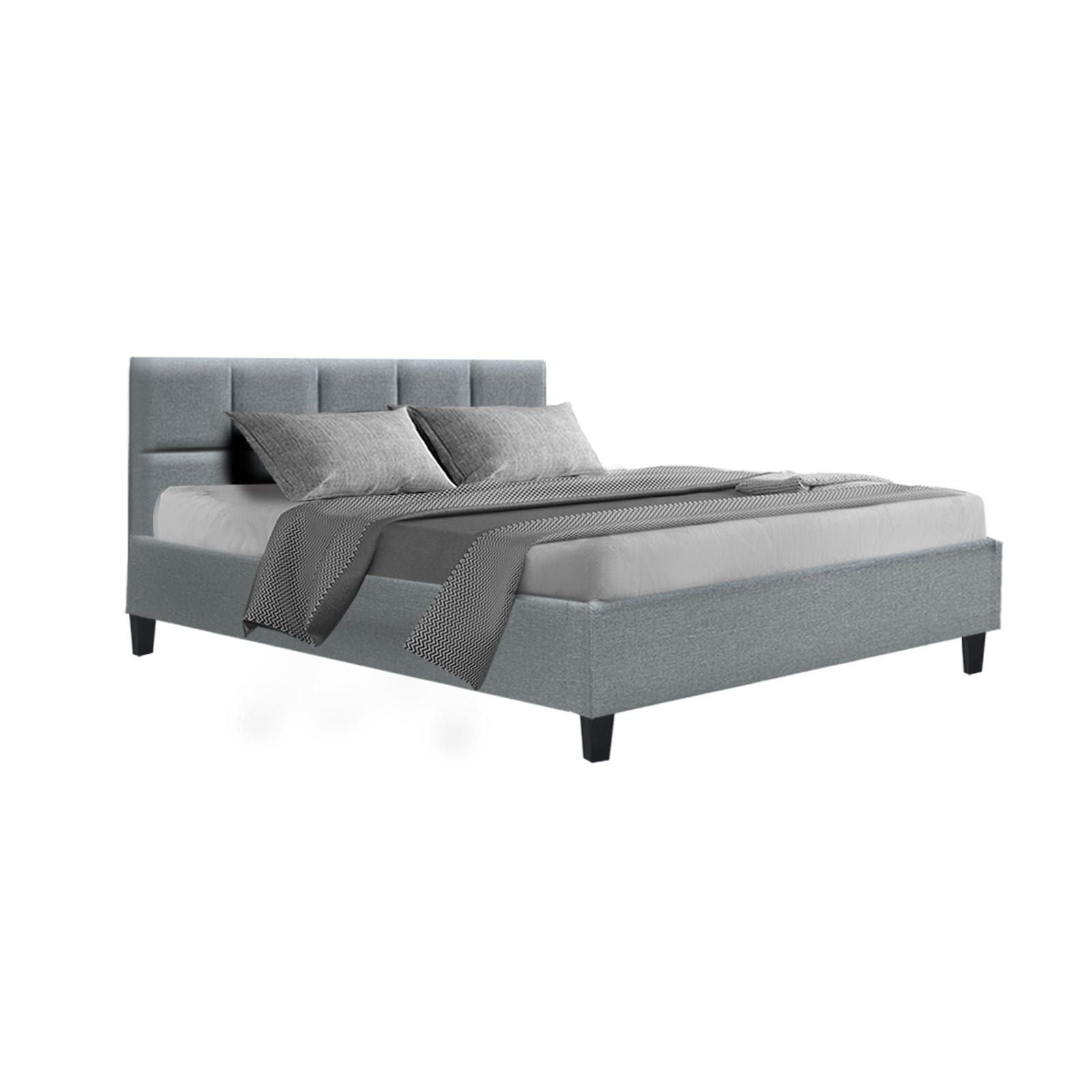 Artiss Bed Frame Queen Size Grey TINO Bedworld