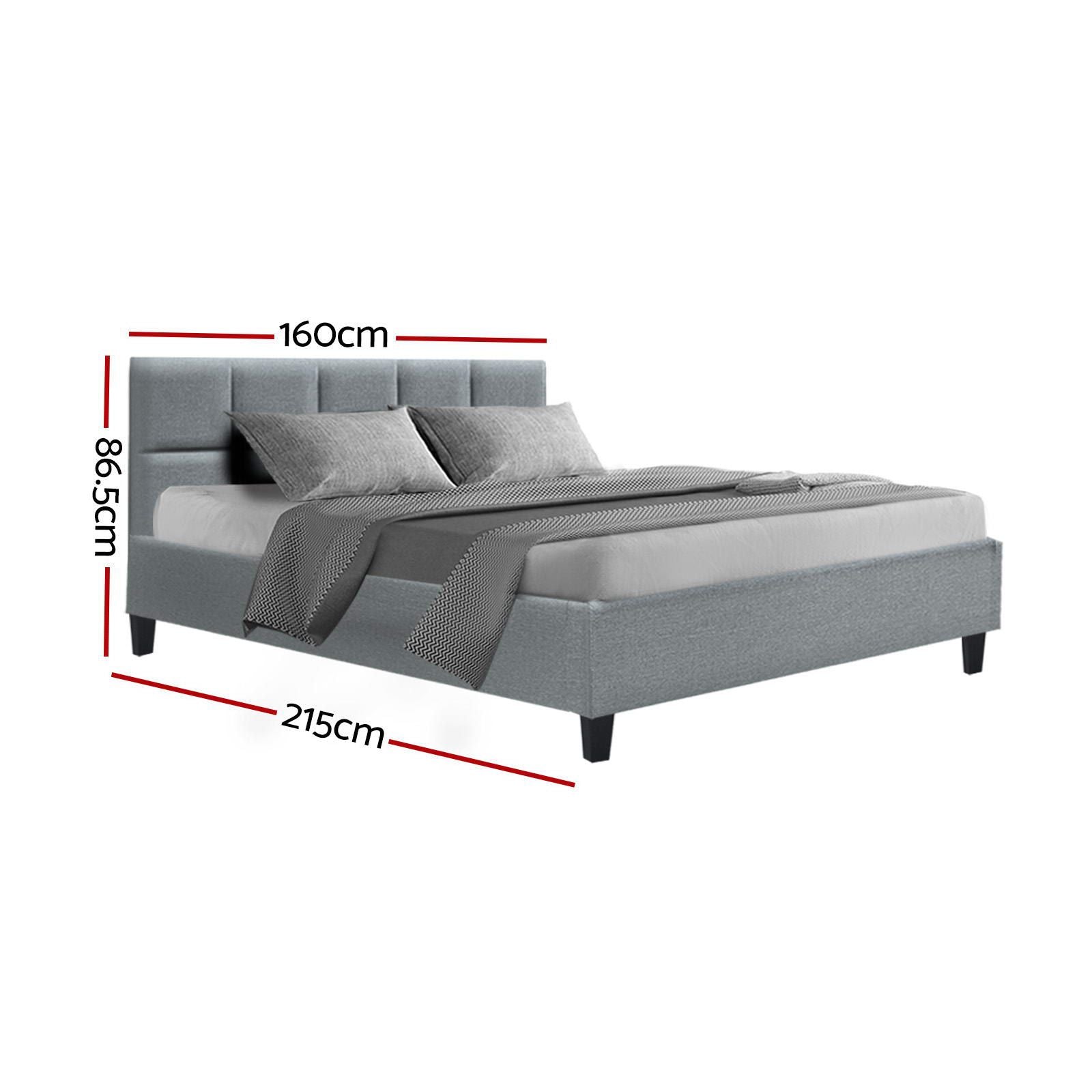 Artiss Bed Frame Queen Size Grey TINO Bedworld