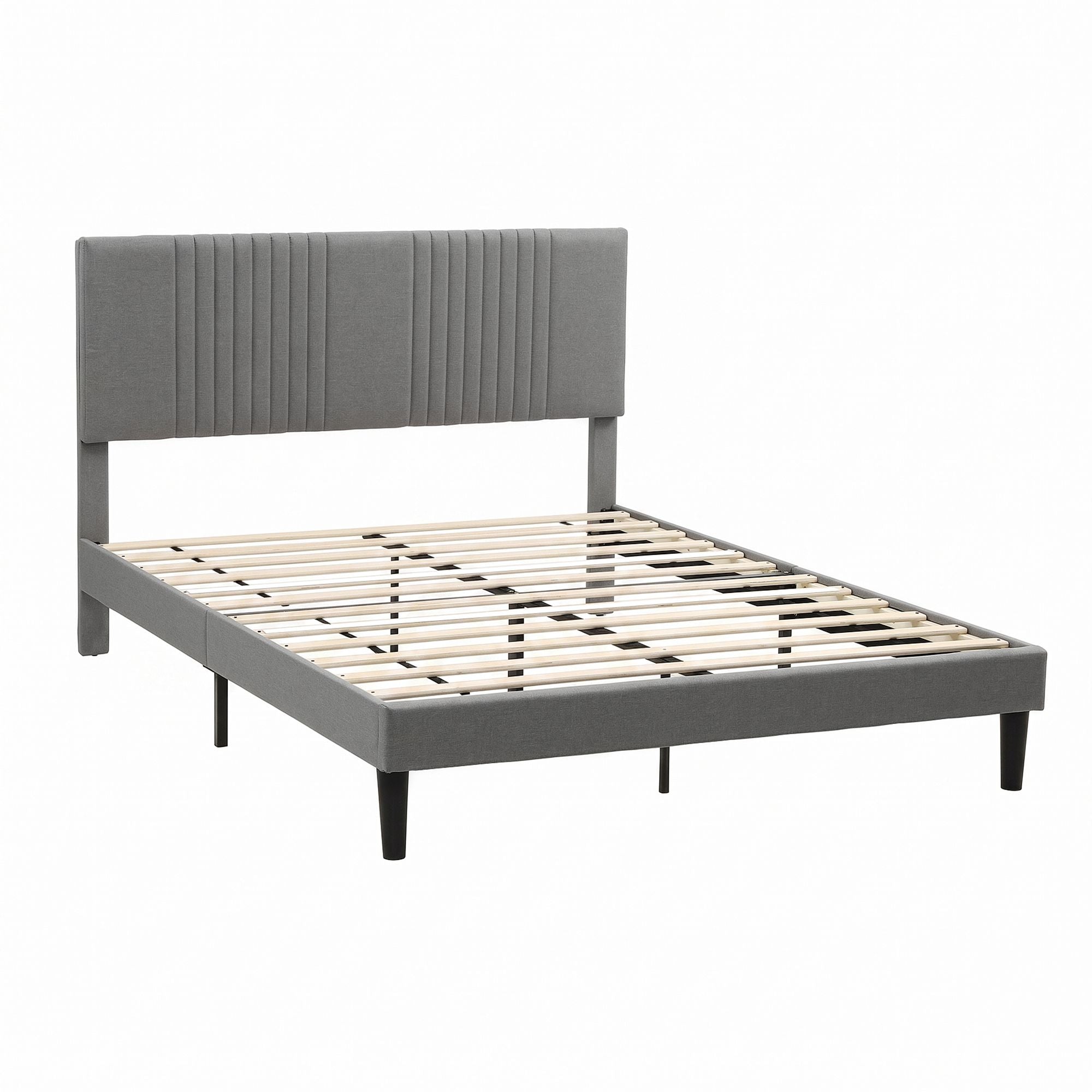 Artiss Double Bed Frame with Adjustable Headboard, Grey, 300kg Capacity Bedworld