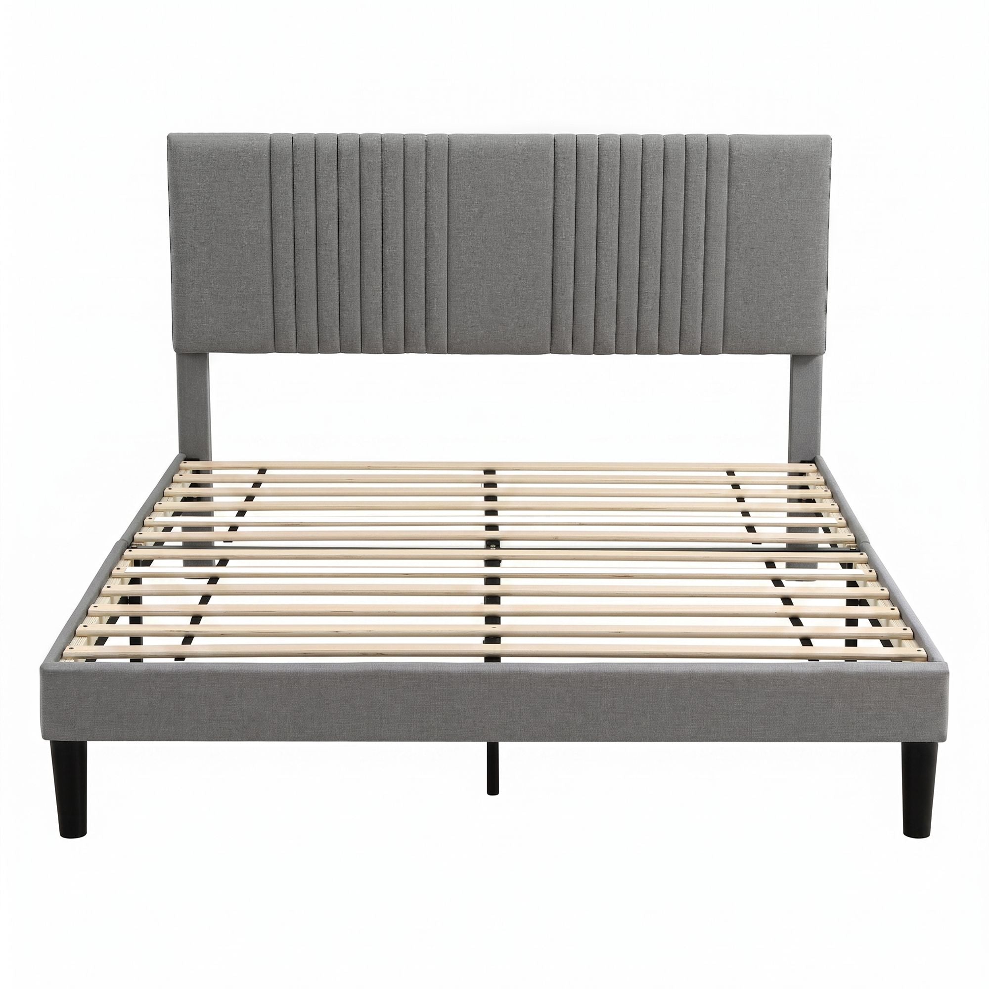 Artiss Double Bed Frame with Adjustable Headboard, Grey, 300kg Capacity Bedworld