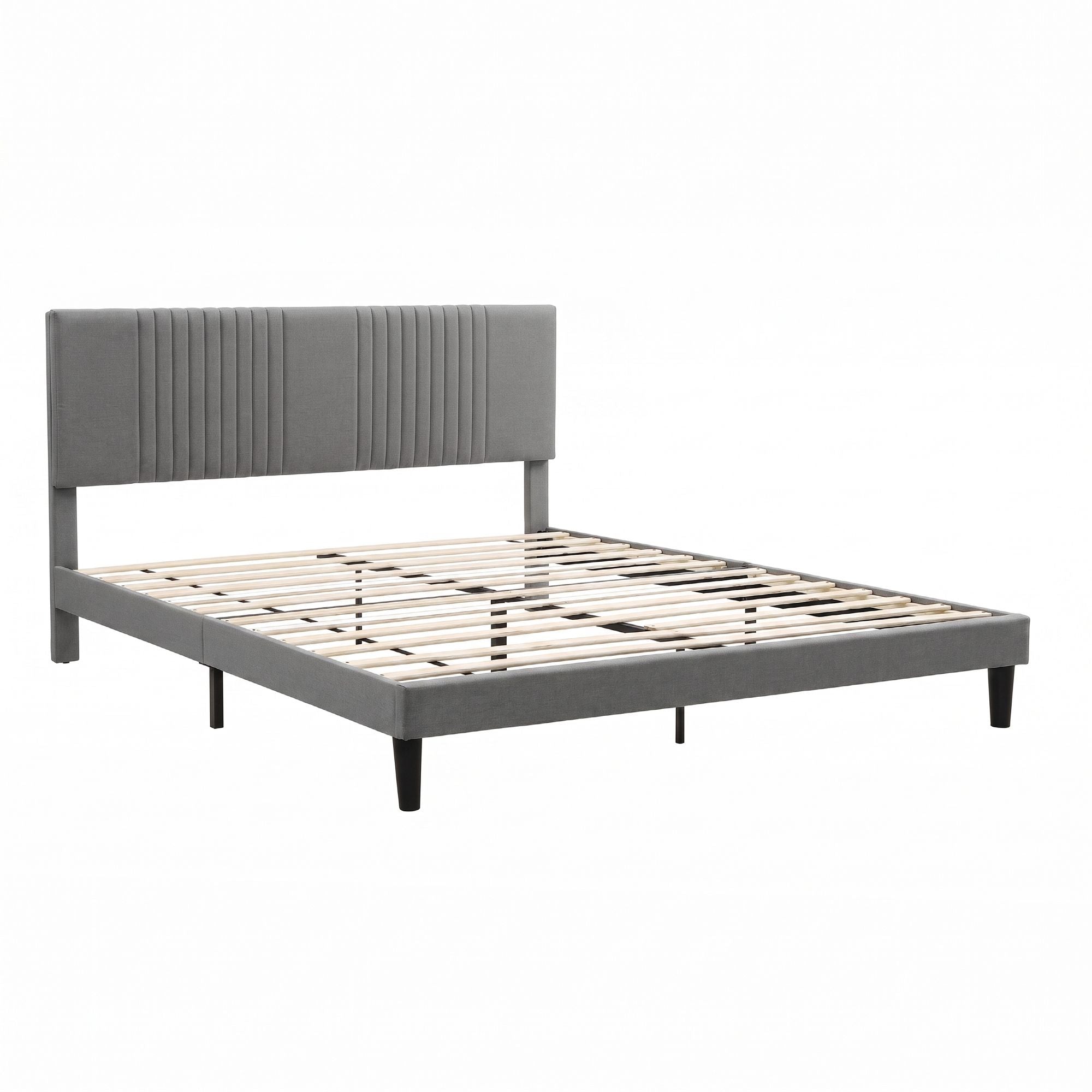 Artiss King Bed Frame with Adjustable Headboard, Grey, 300kg Capacity Bedworld