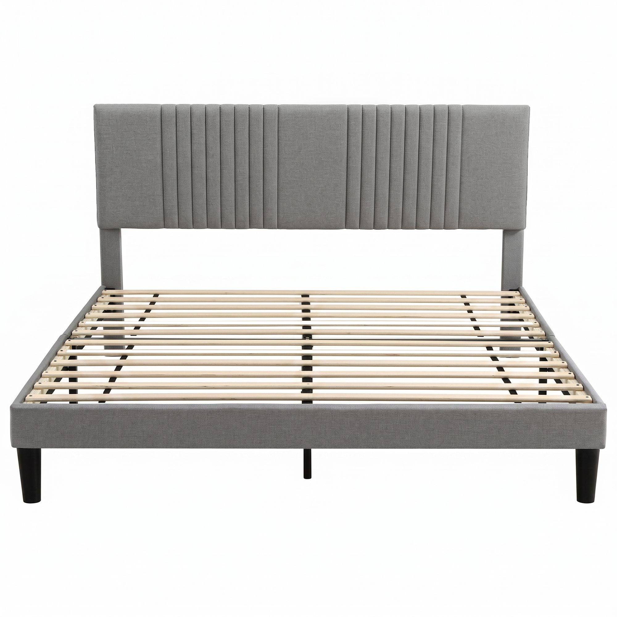 Artiss King Bed Frame with Adjustable Headboard, Grey, 300kg Capacity Bedworld