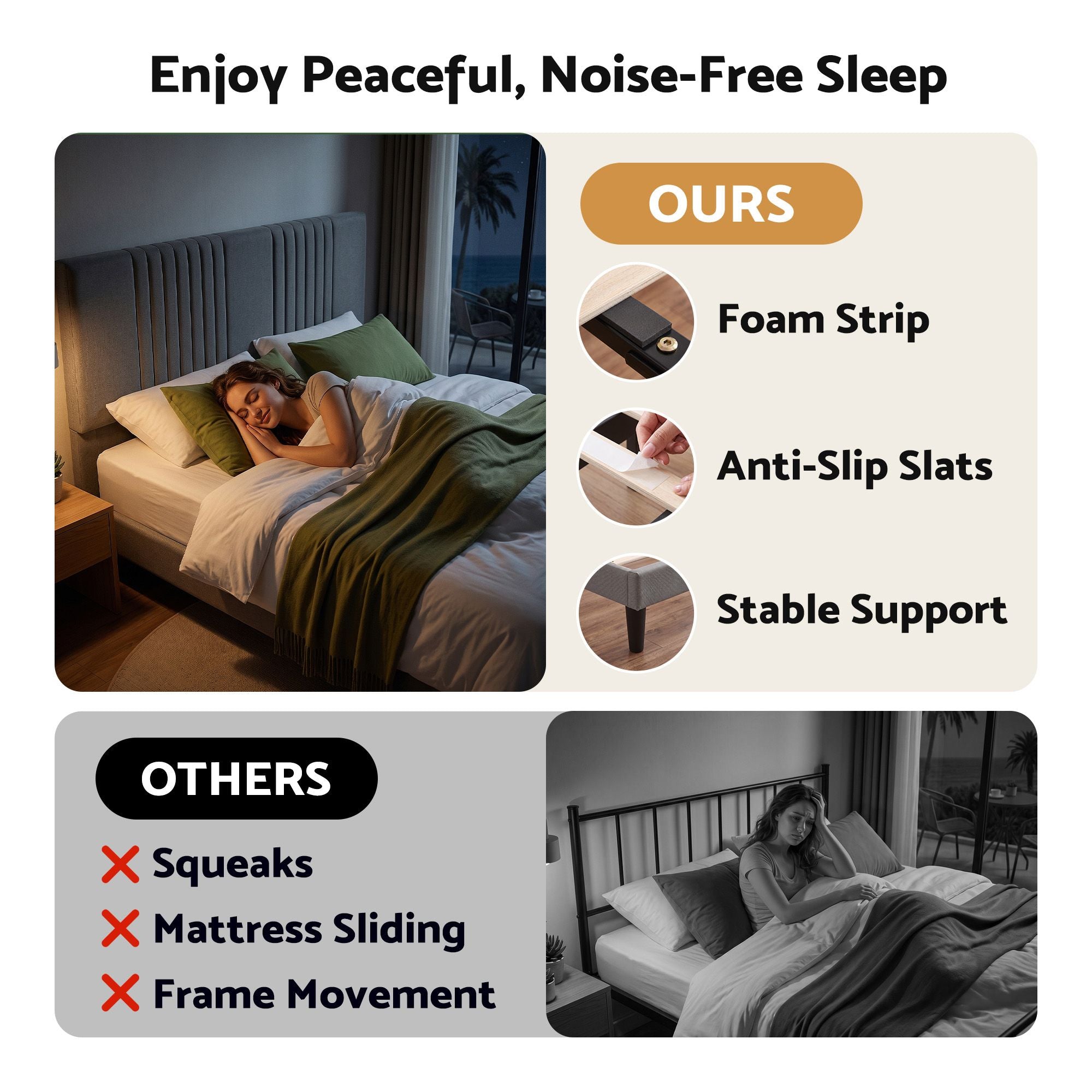 Artiss King Bed Frame with Adjustable Headboard, Grey, 300kg Capacity Bedworld