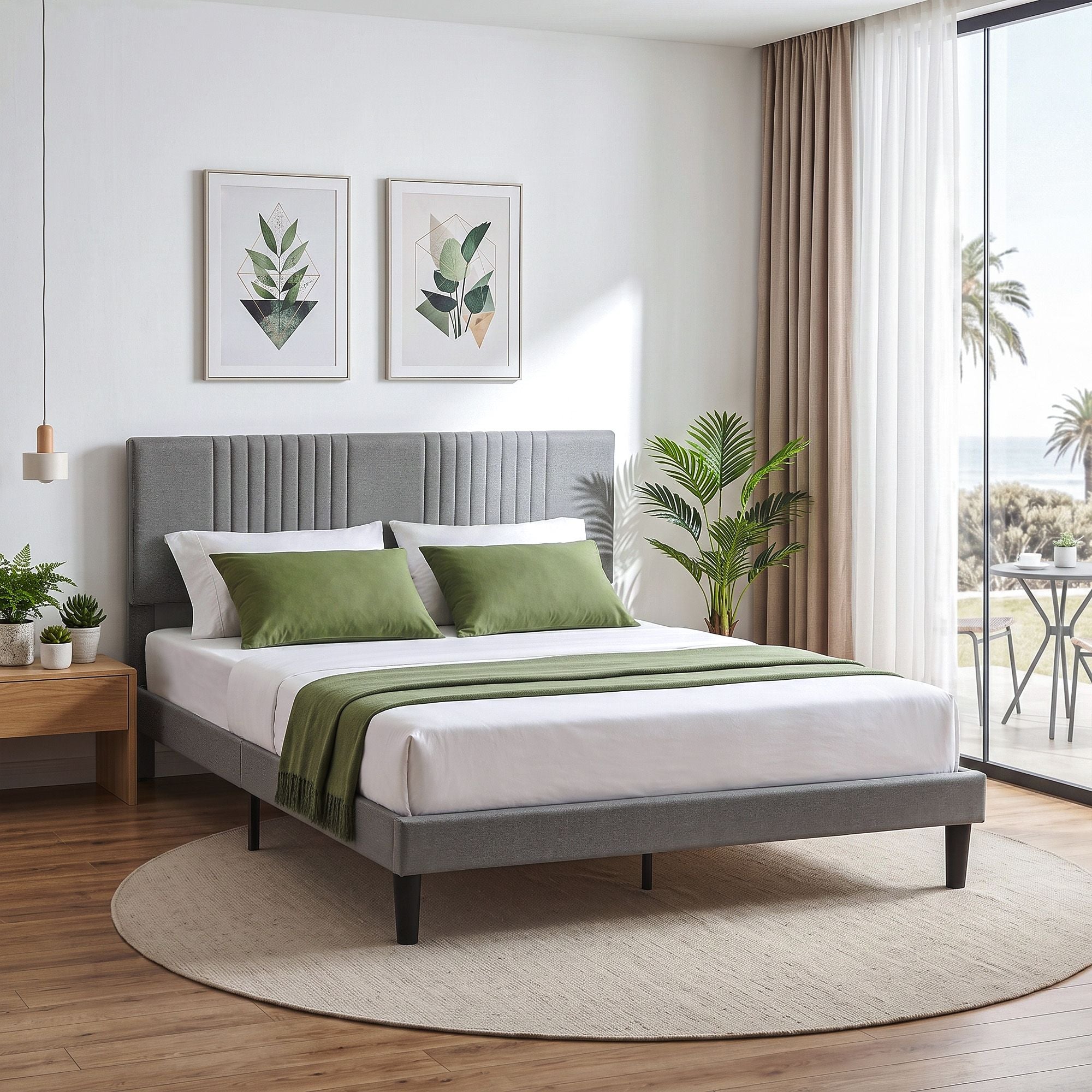 Artiss Queen Bed Frame with Adjustable Headboard, Grey, 300kg Capacity Bedworld