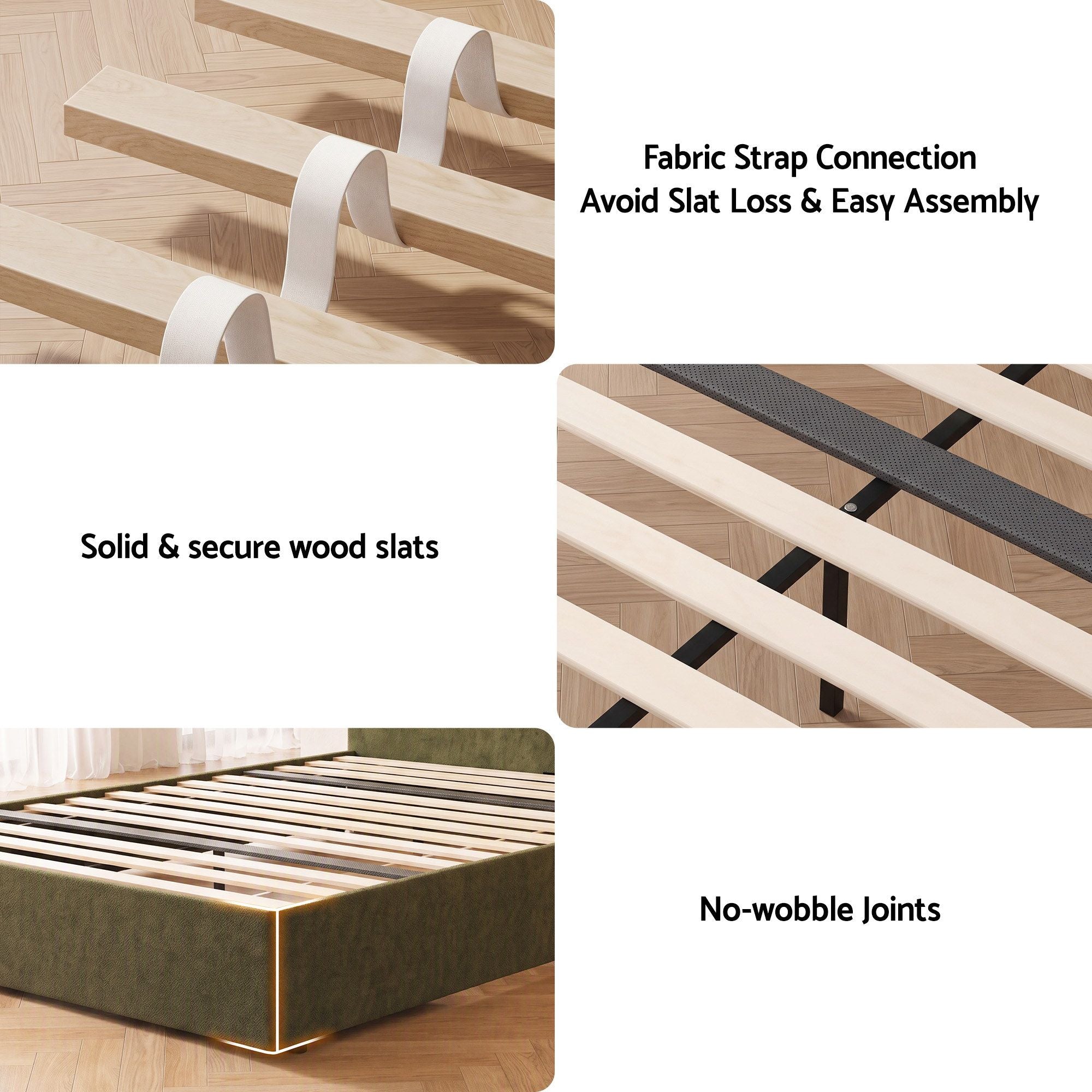 Artiss Queen Bed Frame with Storage Drawer, Chenille Curved Headboard Bedworld