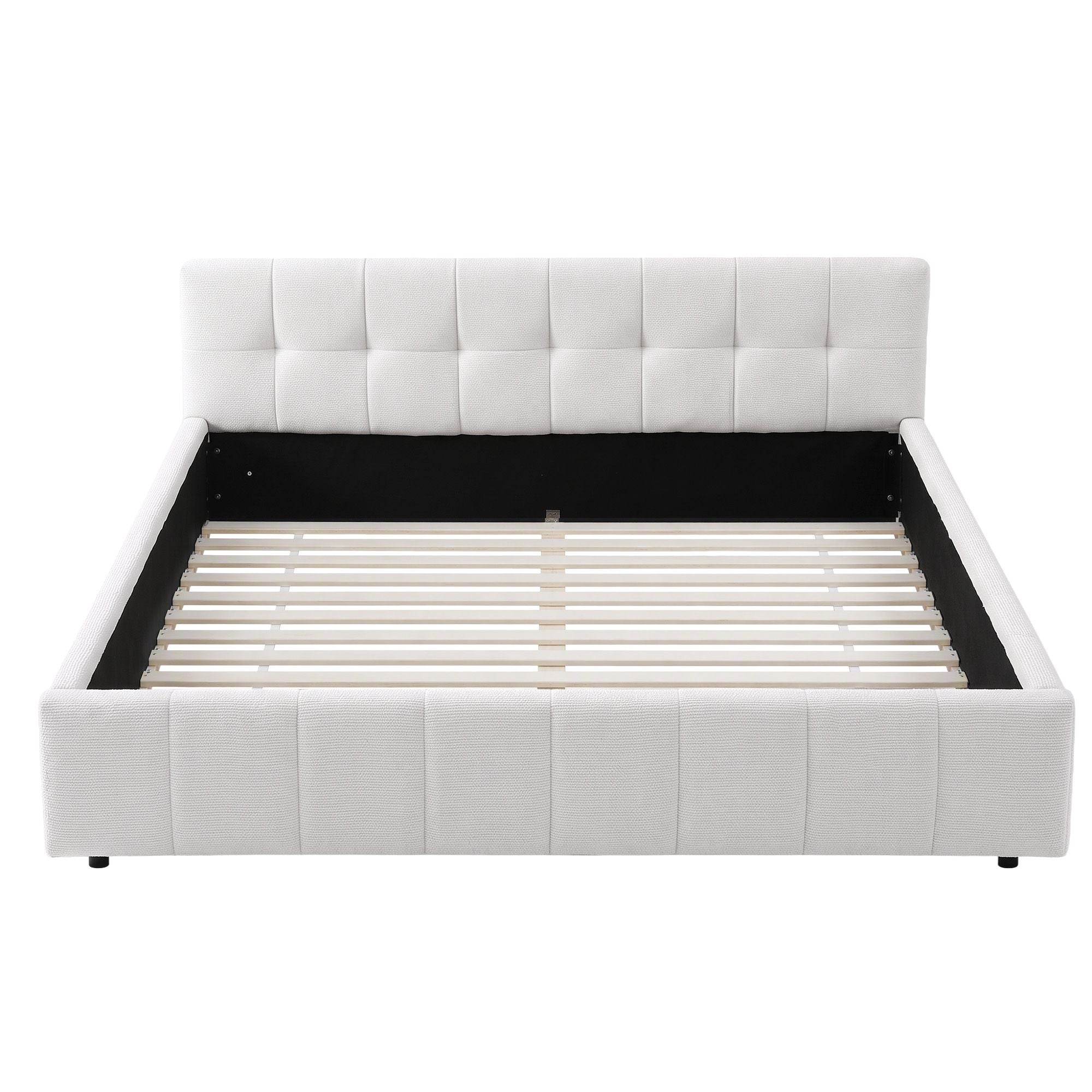 Artiss Queen Bed Frame with Charging, LED Lights & Tufted Headboard Bedworld