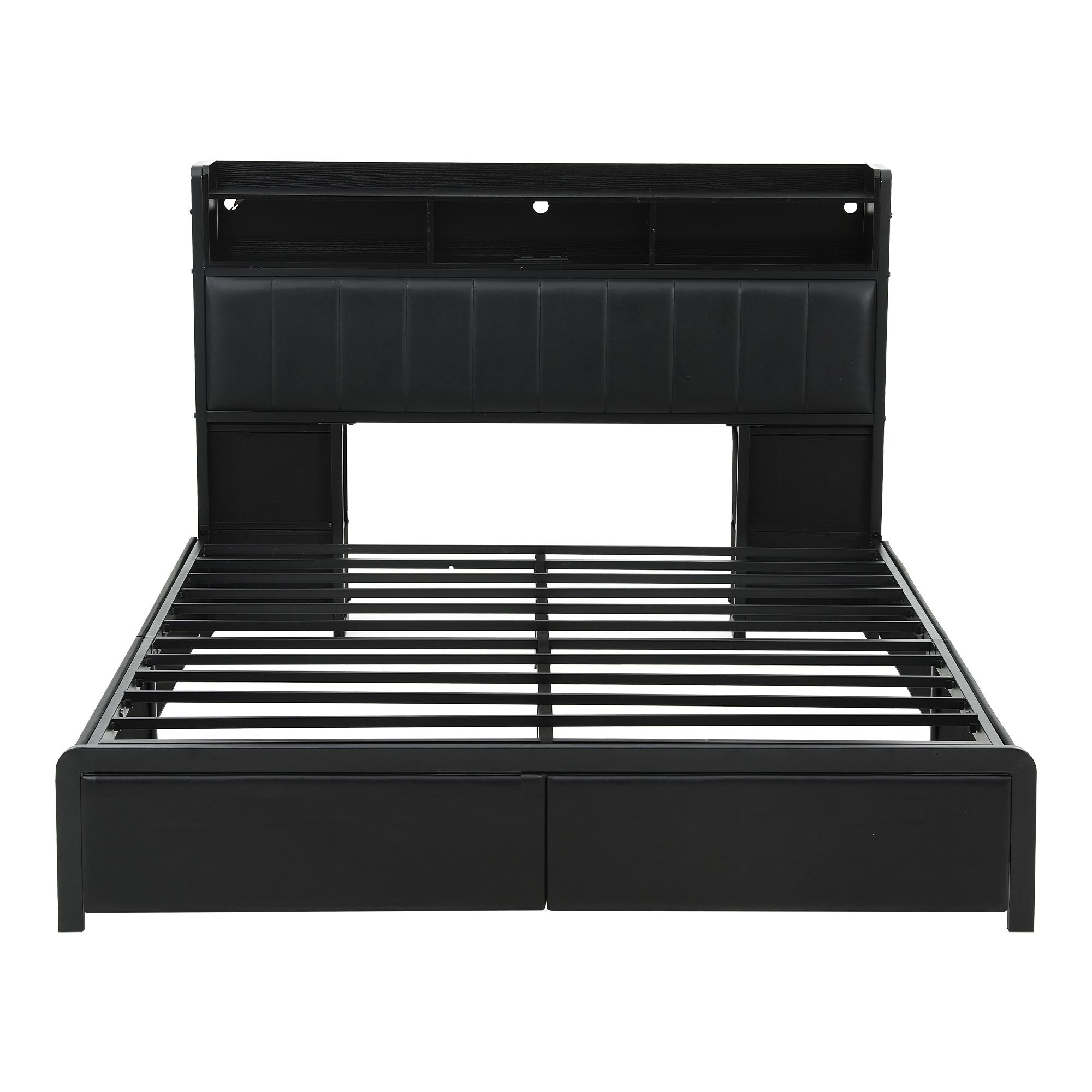 Artiss Queen Bed Frame with Storage Headboard, 2 Drawers, Charging Station& LED Light Bedworld