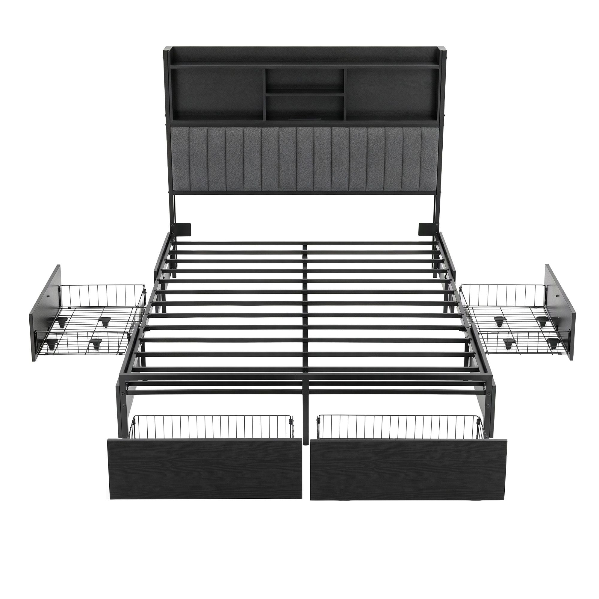 Artiss Queen Bed Frame with Storage, 4 Drawers and Charging Station Bedworld
