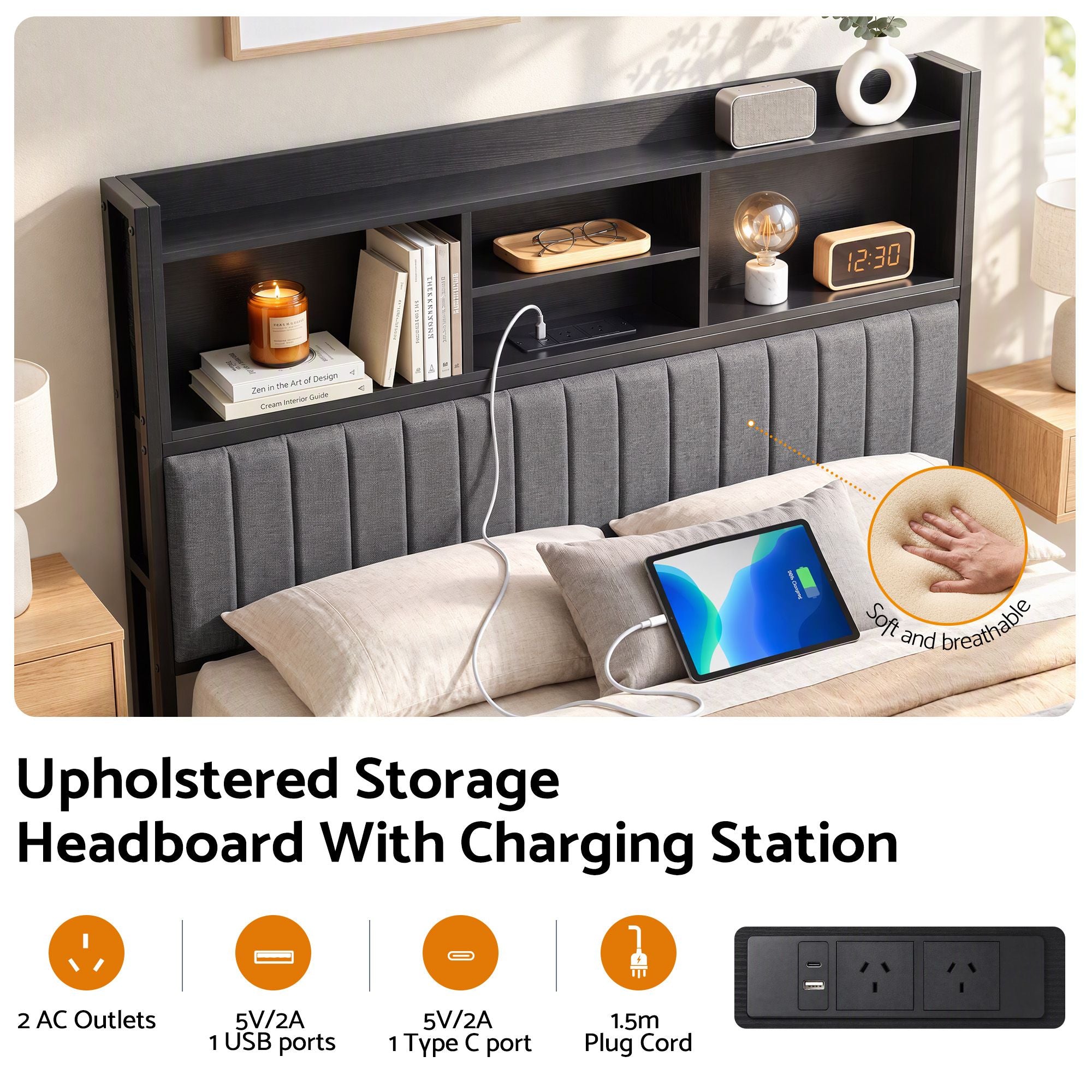 Artiss Queen Bed Frame with Storage, 4 Drawers and Charging Station Bedworld