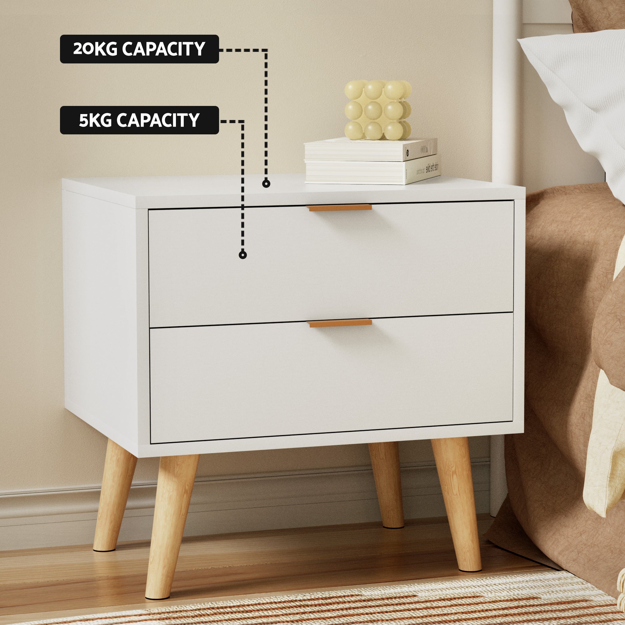 Artiss Queen Bed Frame Bedside Table Set Gas Lift Storage Base with Boucle Fabric Upholstered Headboard 2 Drawer Nightstand for Bedroom Furniture Bedworld