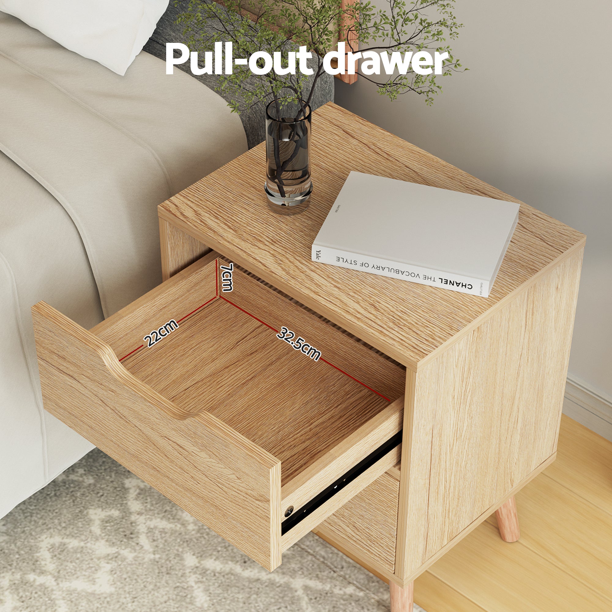 Artiss Gas Lift Queen Bed Frame with Bedside Table Set Boucle Fabric Upholstered Platform Bed Nightstand Bedworld