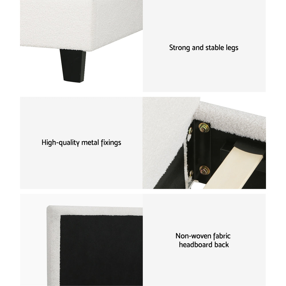 Artiss BedStory Single Bed Frame Mattress Bundle Platform Headboard Medium Firm Hybrid White Bedworld