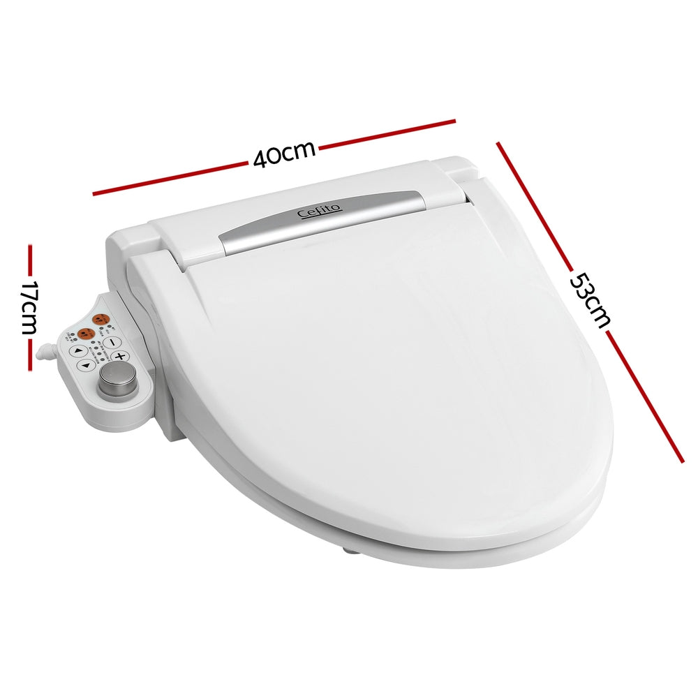 Cefito Electric Bidet Toilet Seat Cover LED Night Light Heated Seat with Remote