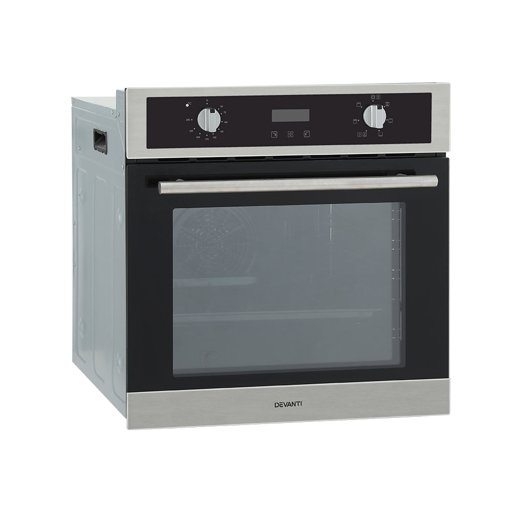 Devanti Electric Built In Wall Oven 80L Convection Grill Ovens Stainle ...