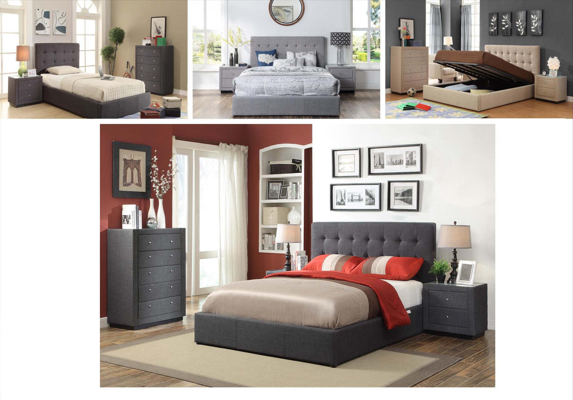 Brooklyn Gas Lift Upholstered Storage Bed frame