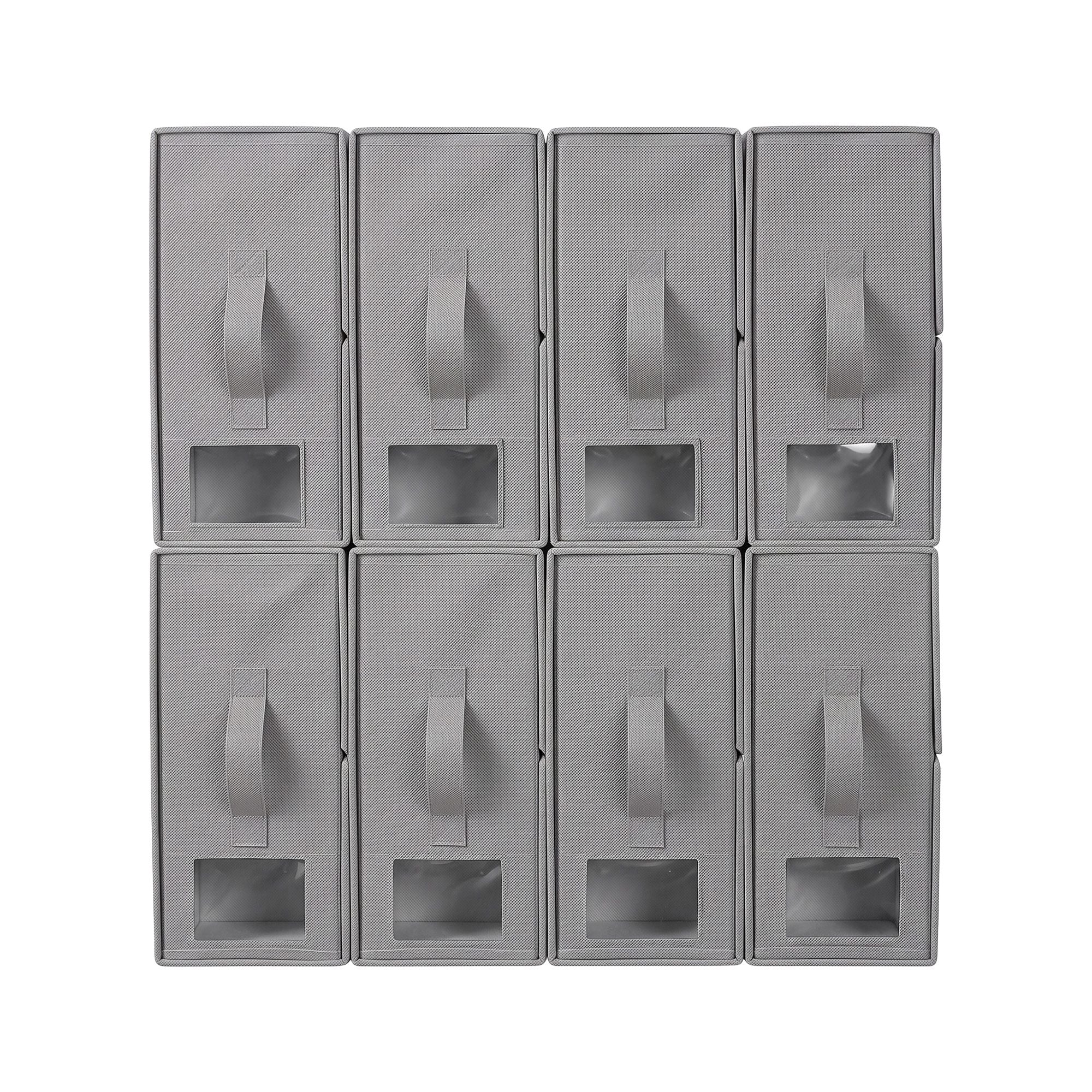 Artiss Bed Sheet Organisers Box Set 8Pcs Storage King Size Bedding Foldable Grey Bedworld