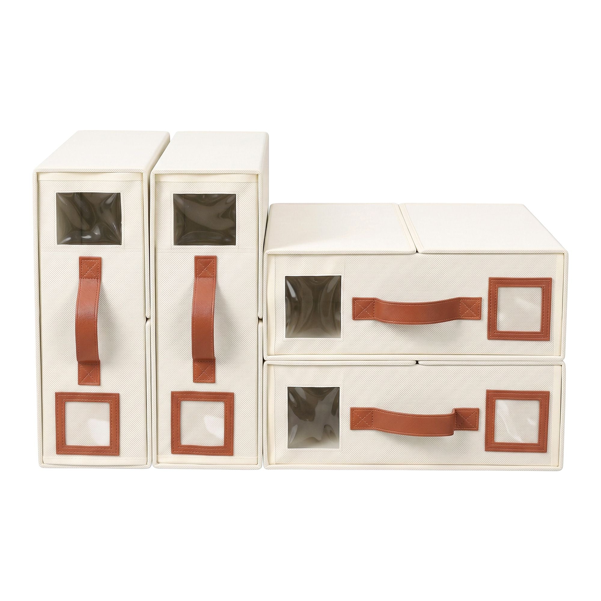 Artiss Bed Sheet Organisers Box 4Pcs Storage King Size Bedding Foldable Beige Bedworld