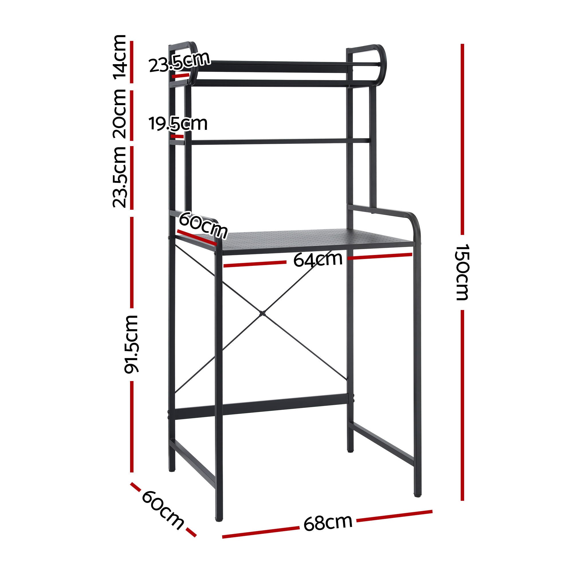 Artiss Bathroom Storage Shelf Over Washing Machine Toilet 3 Tier Bedworld