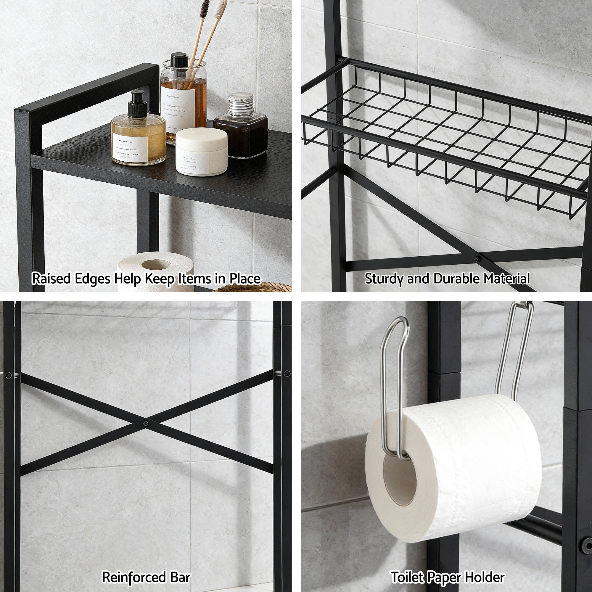 Artiss Over Toilet Bathroom Storage Rack Space Saving 4 Tier Organiser White Bedworld