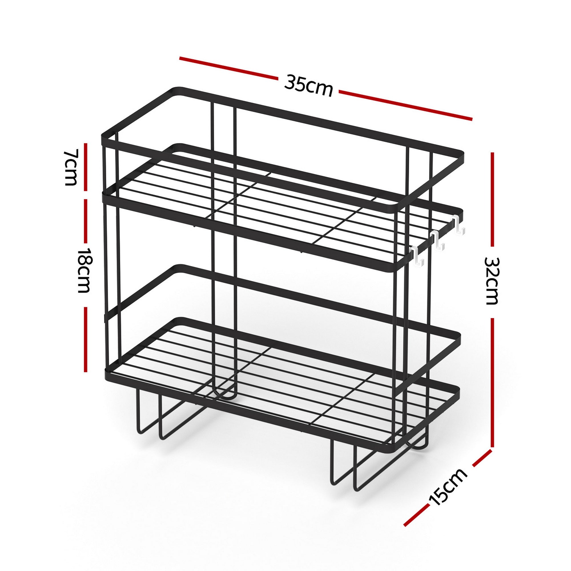 Artiss Over Toilet Storage Rack Bathroom Shelf Organizer 2 Tier Bedworld