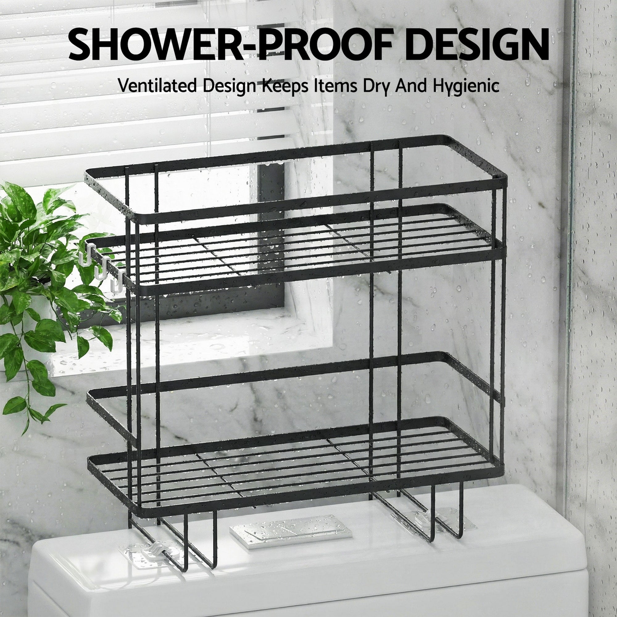 Artiss Over Toilet Storage Rack Bathroom Shelf Organizer 2 Tier Bedworld