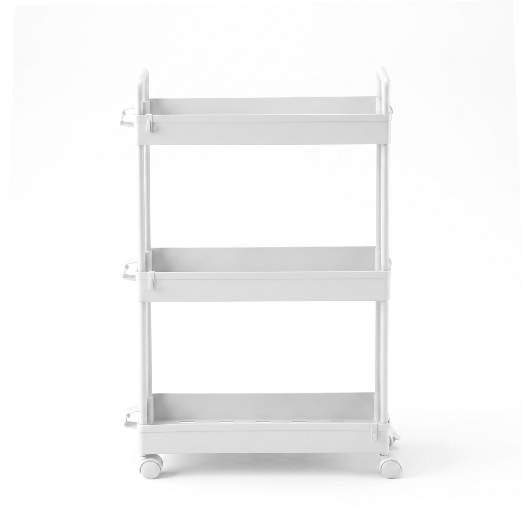 Artiss 3 Tier Slim Storage Trolley Narrow Utility Organiser Rack White Bedworld