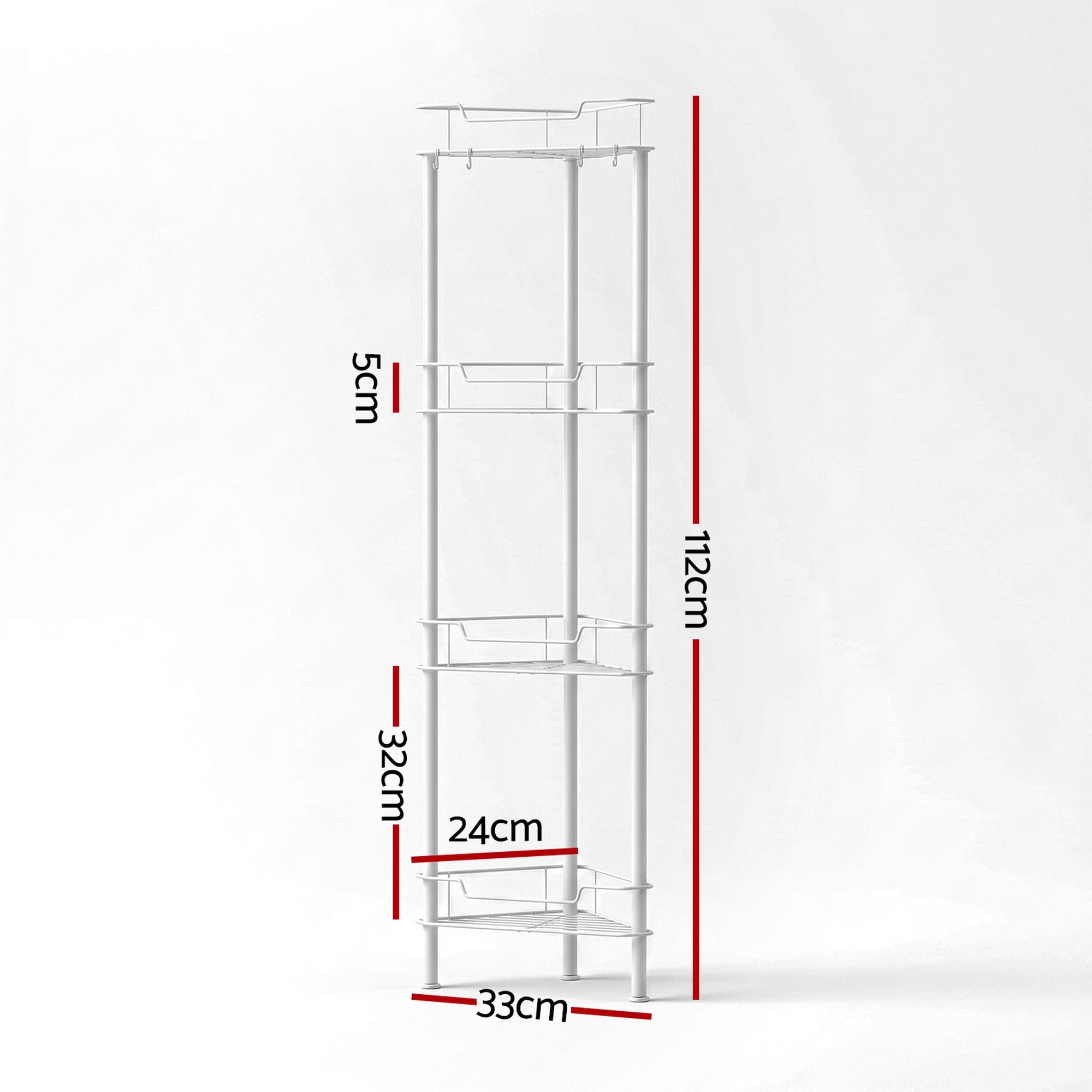 Artiss 4 Tier Floor Standing Corner Shower Caddy Bathroom Organizer White Bedworld