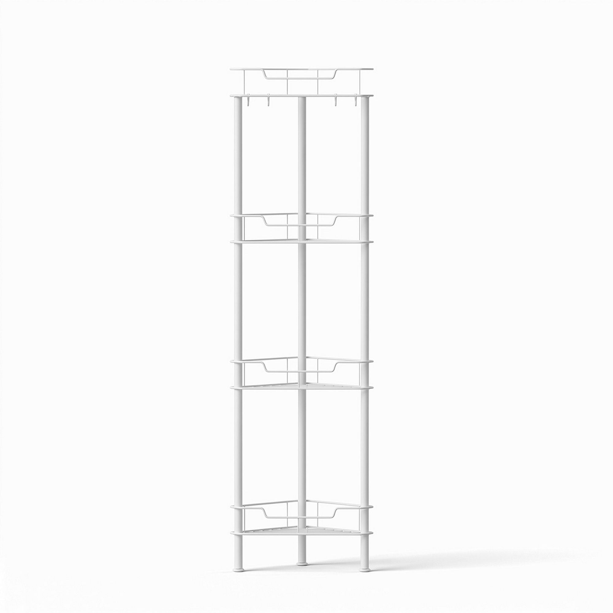 Artiss 4 Tier Floor Standing Corner Shower Caddy Bathroom Organizer White Bedworld