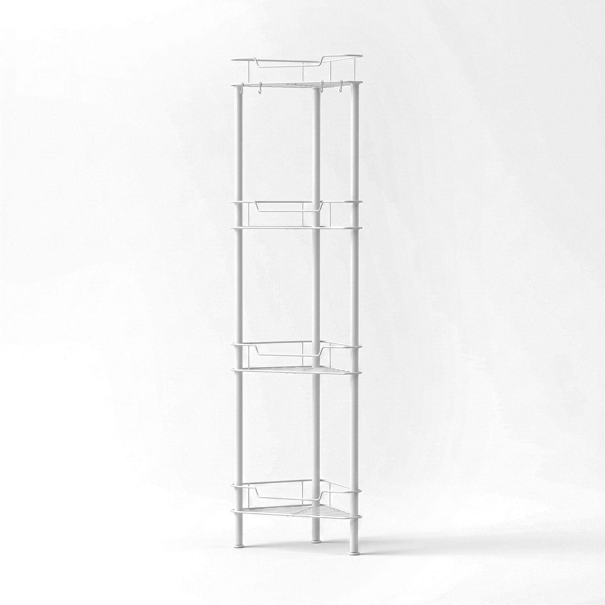 Artiss 4 Tier Floor Standing Corner Shower Caddy Bathroom Organizer White Bedworld