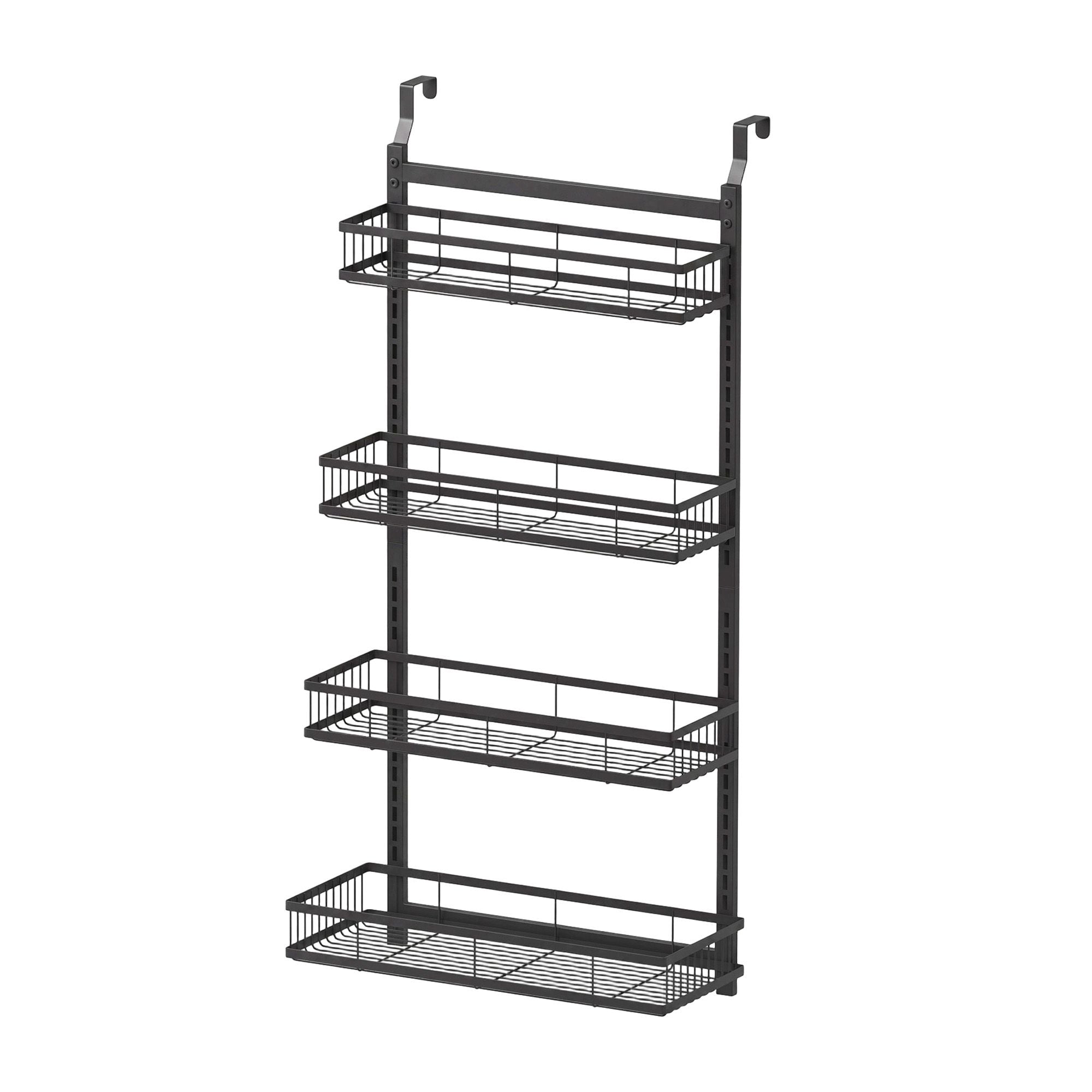 Artiss Over Door Bathroom Rack Hanging Organiser 4 Tier No Drill 91cm Black Bedworld