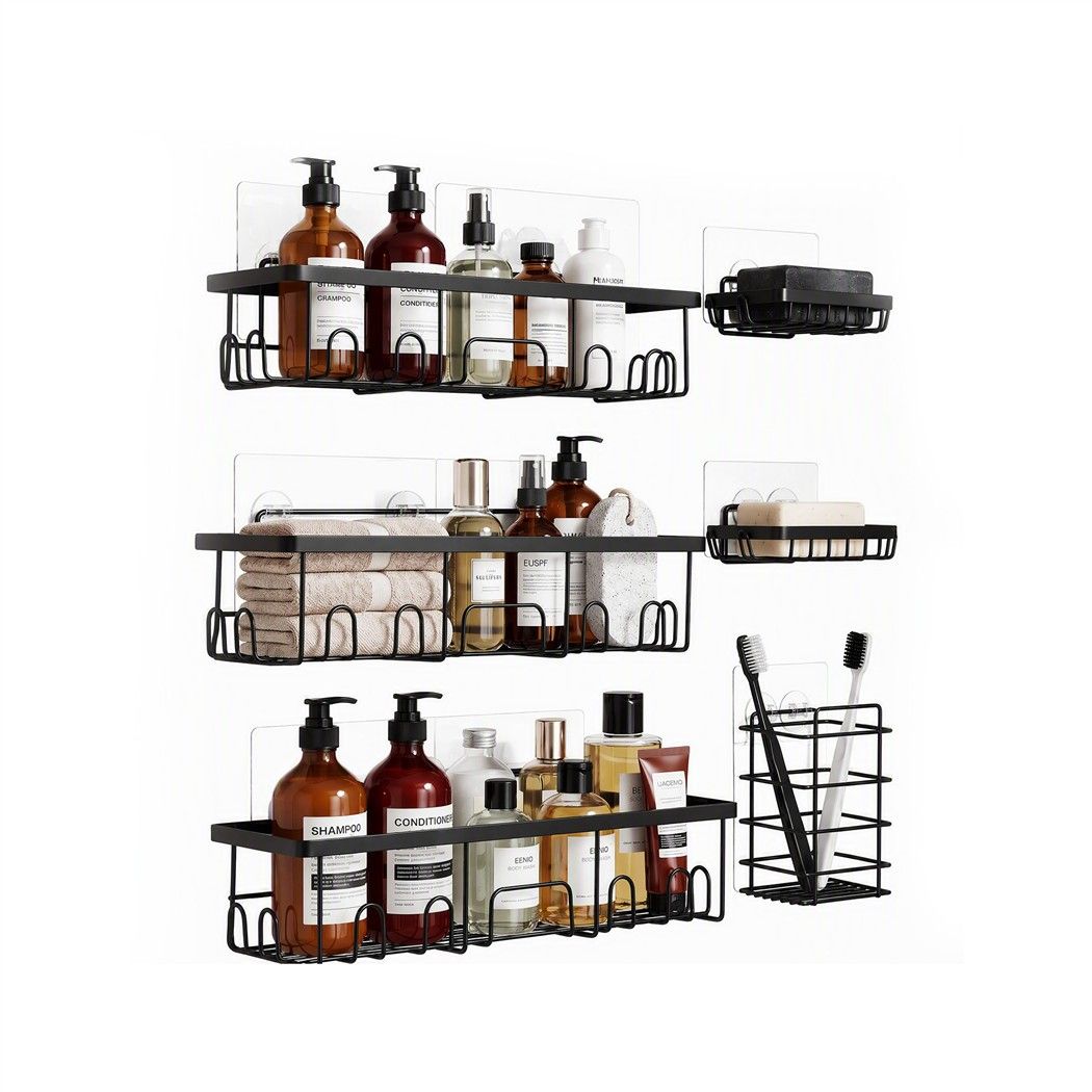 Artiss Shower Caddy Metal Bathroom Organiser Rust Resistant 6 Pack Bedworld