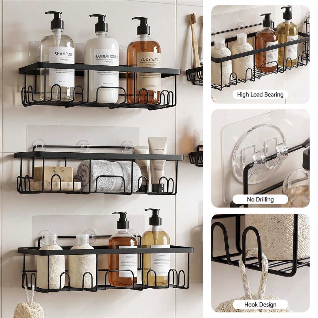 Artiss Shower Caddy Metal Bathroom Organiser Rust Resistant 6 Pack Bedworld