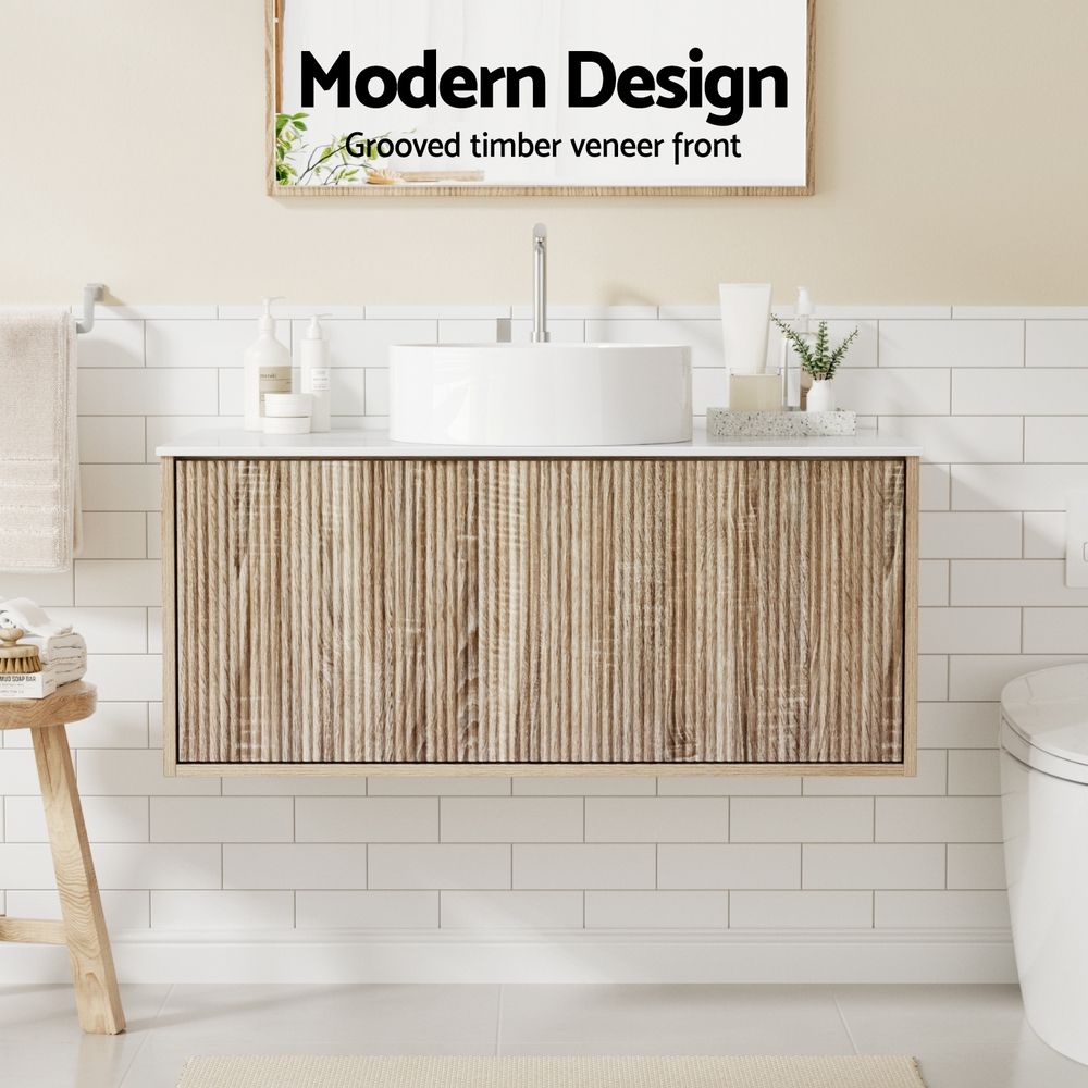 Cefito Vanity Unit 915mm with Basin Oak Bedworld