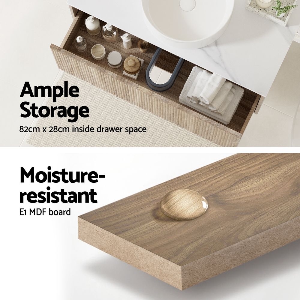 Cefito Vanity Unit 915mm with Basin Oak Bedworld