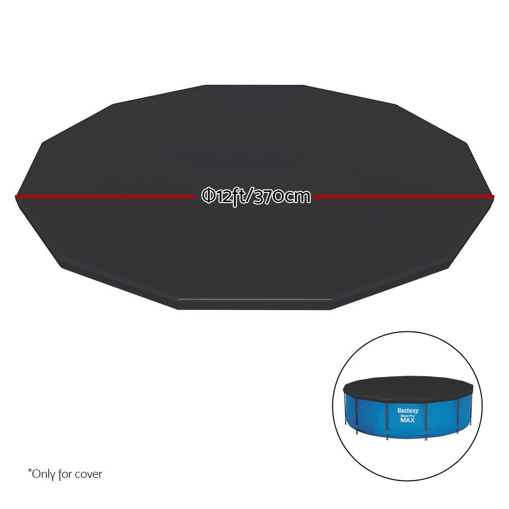 Bestway Pool Cover Fits 3.66m/12ft Round Swimming Pool PVC Blanket 3.7m Bedworld