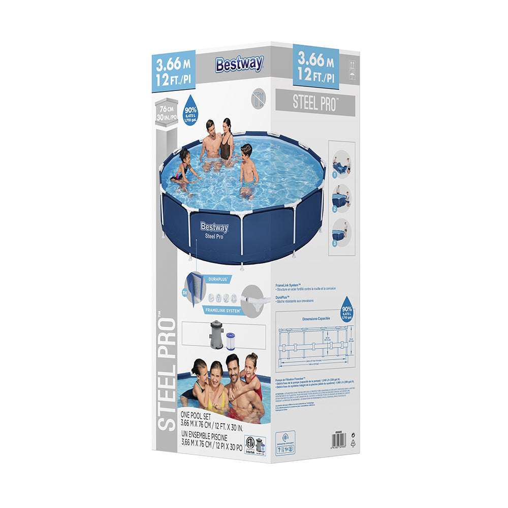 Bestway Swimming Pool 366x76cm Steel Frame Round