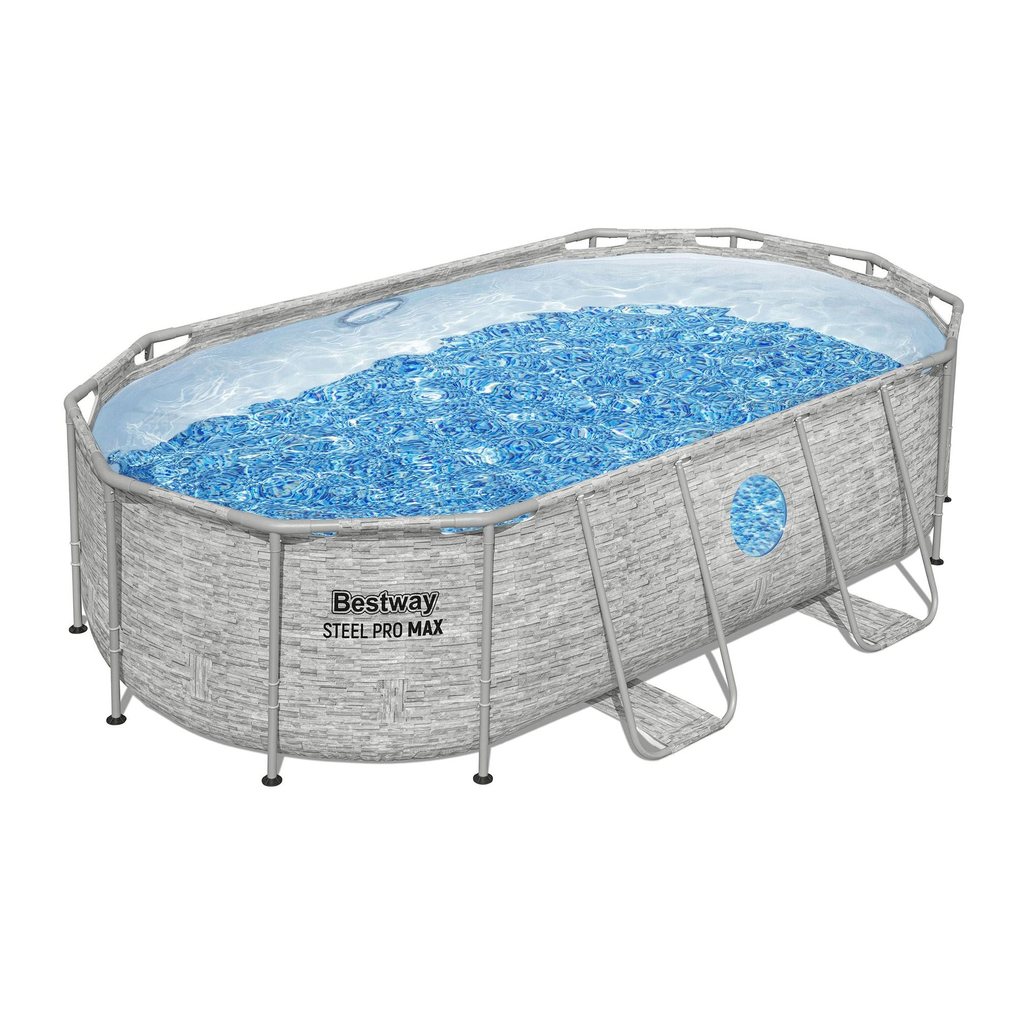 Bestway Swimming Pool 427x250x100cm Steel Frame Above Ground Pools Filter Pump Ladder 7250L Bedworld