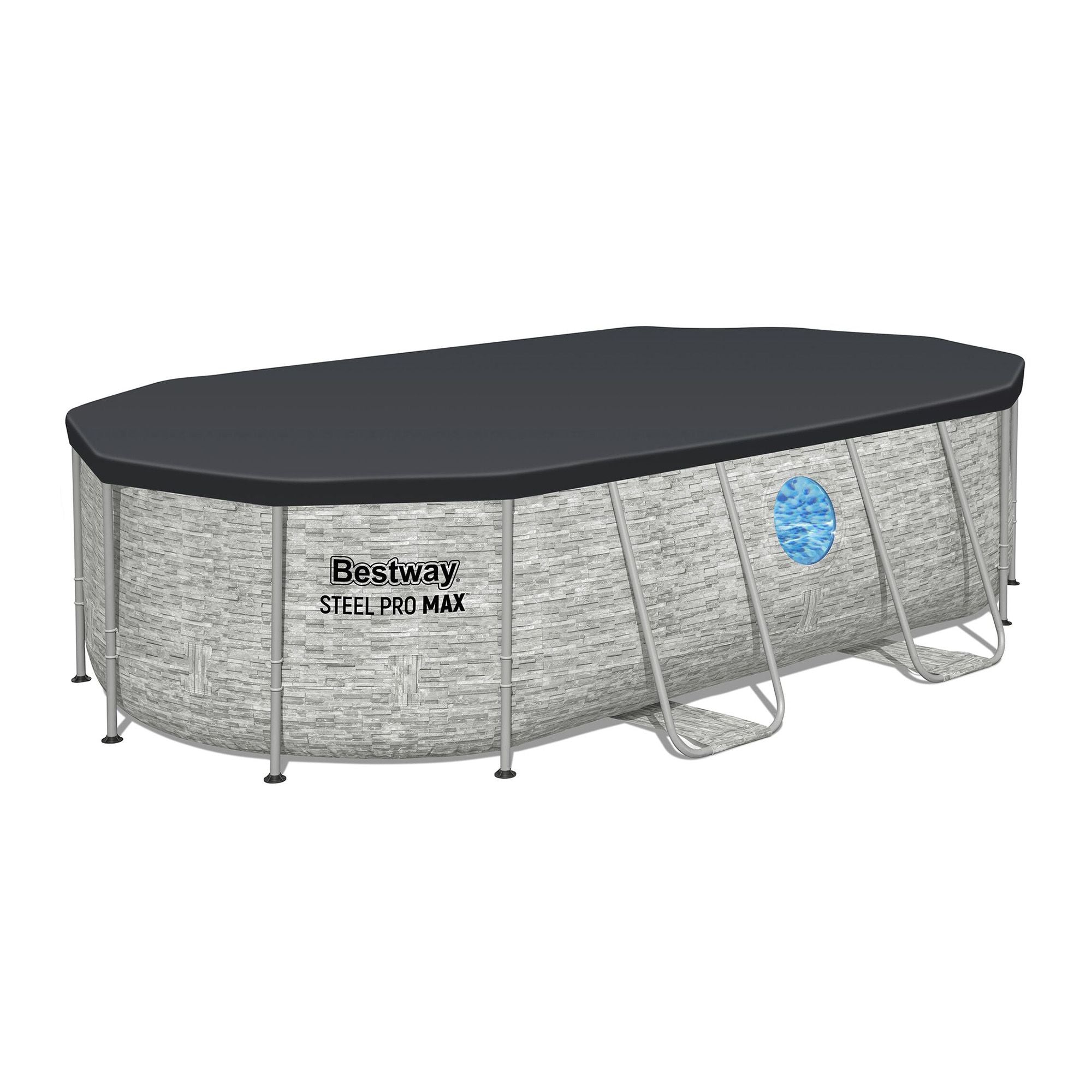 Bestway Swimming Pool 427x250x100cm Steel Frame Above Ground Pools Filter Pump Ladder 7250L Bedworld