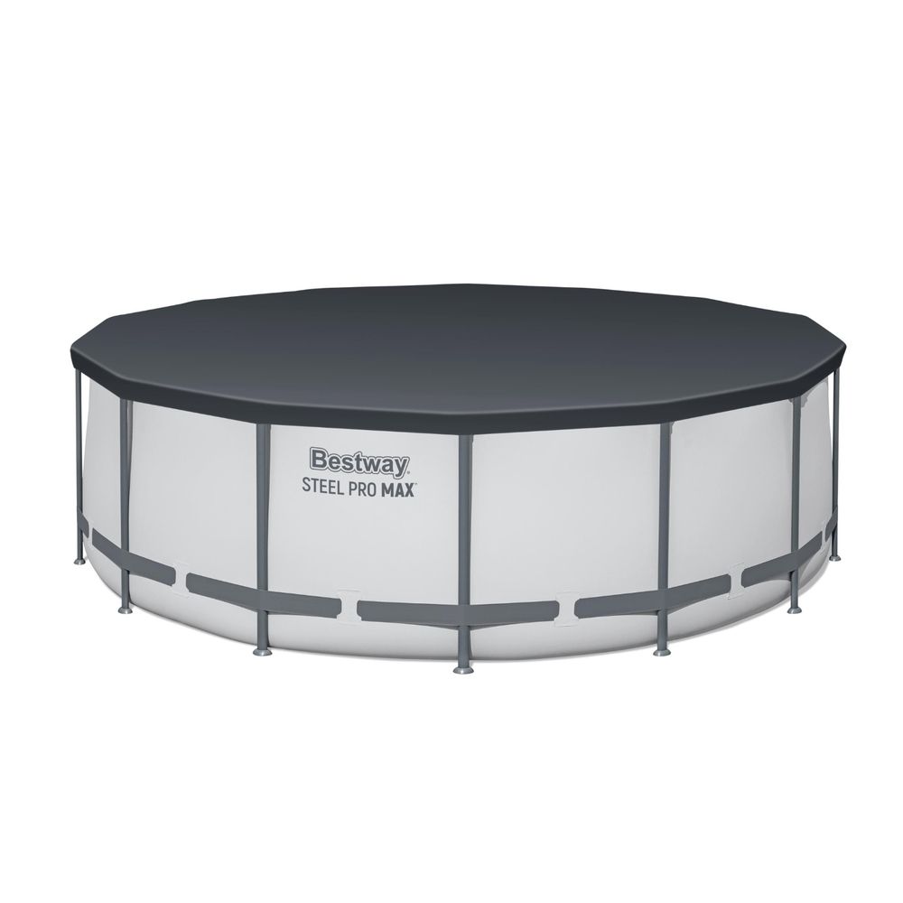 Bestway Swimming Pool 427x427x122cm Steel Frame Above Ground Pools Round Filter Pump Ladder Bedworld