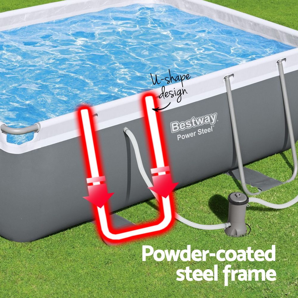 Bestway Swimming Pool 282x196x84cm Steel Frame Above Ground Pools Filter Pump 3662L Bedworld
