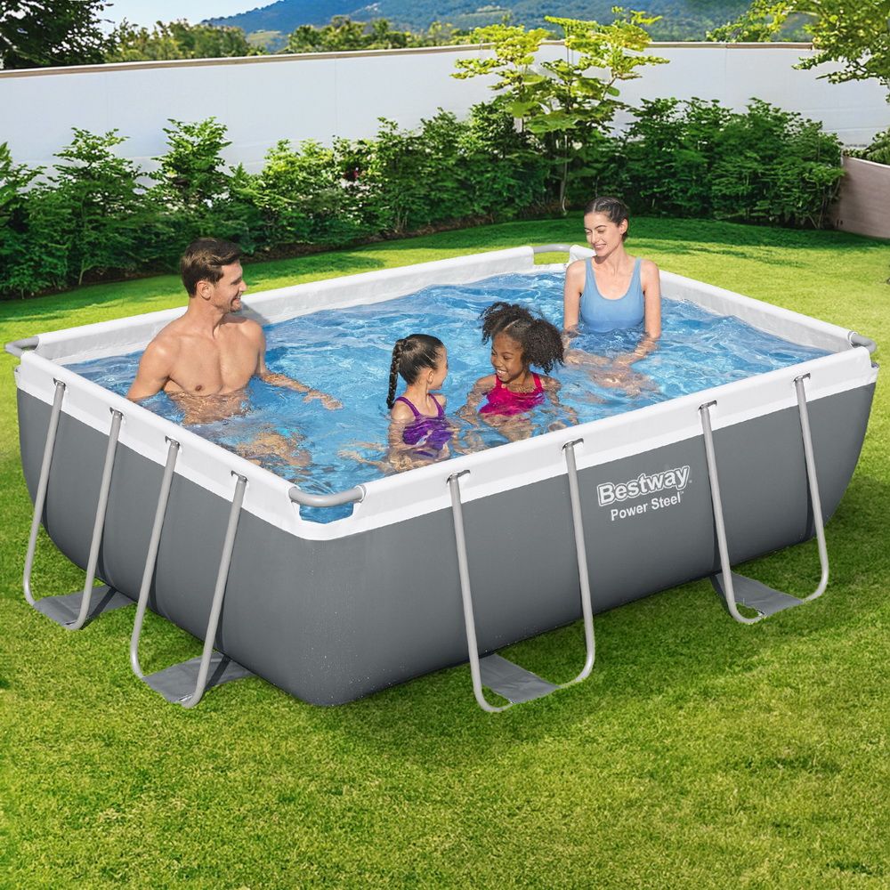 Bestway Swimming Pool 282x196x84cm Steel Frame Above Ground Pools Filter Pump 3662L Bedworld
