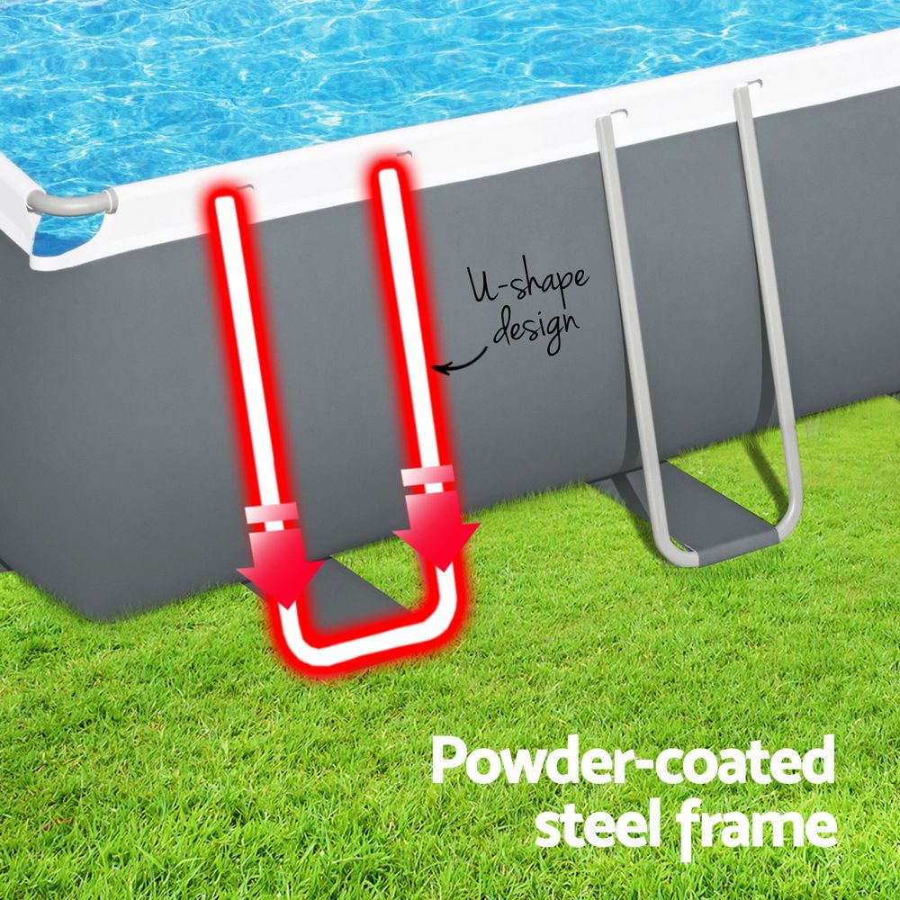 Bestway Swimming Pool 640x274x132cm Steel Frame Above Ground Pools Filter Pump Ladder 19281L Bedworld